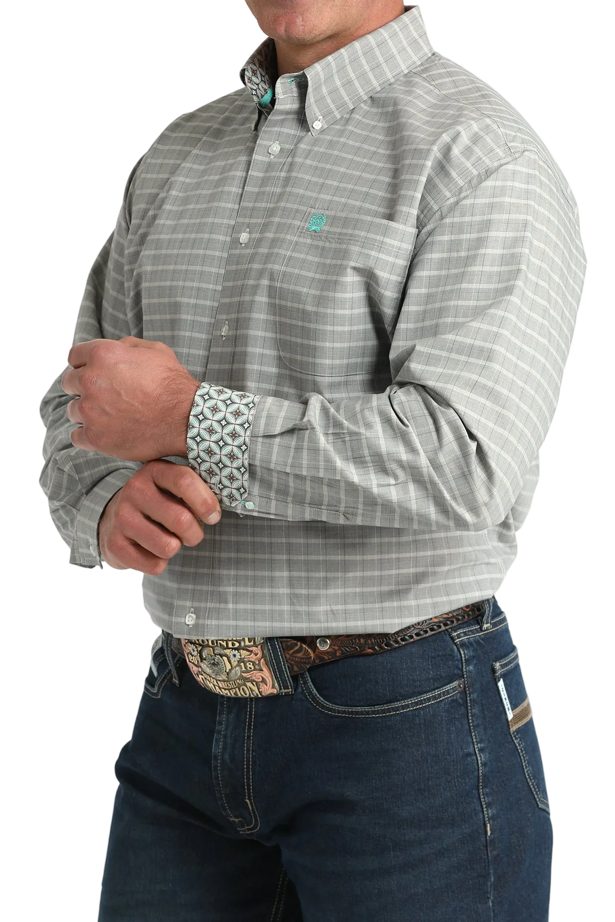 CINCH MEN'S PLAID SHIRT - WHITE