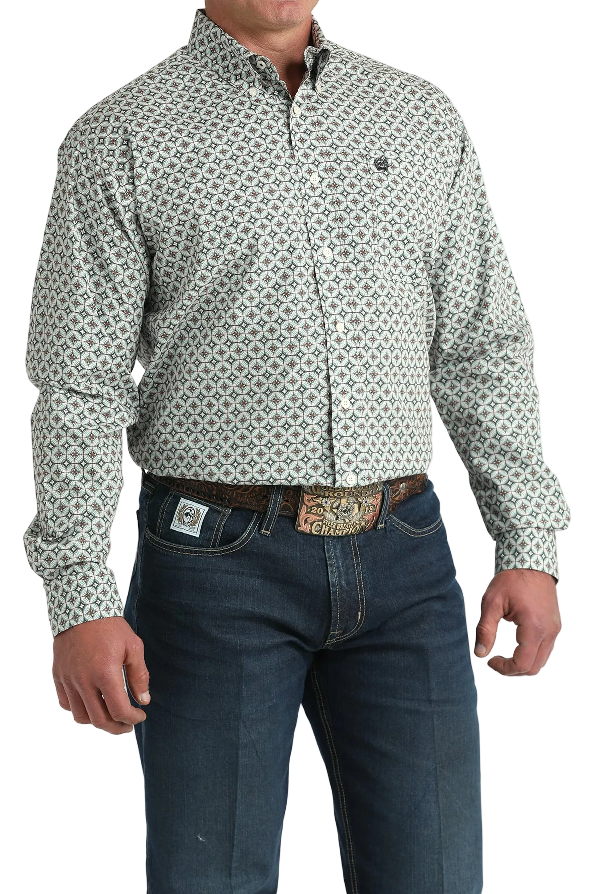 CINCH MEN'S PRINT SHIRT - WHITE