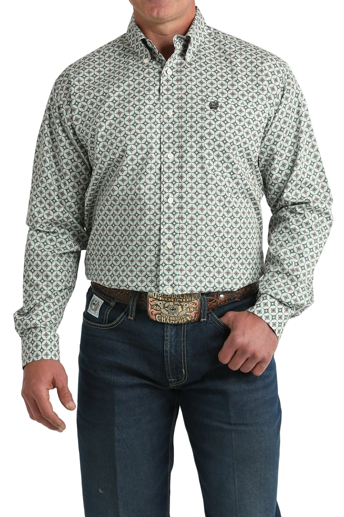 CINCH MEN'S PRINT SHIRT - WHITE