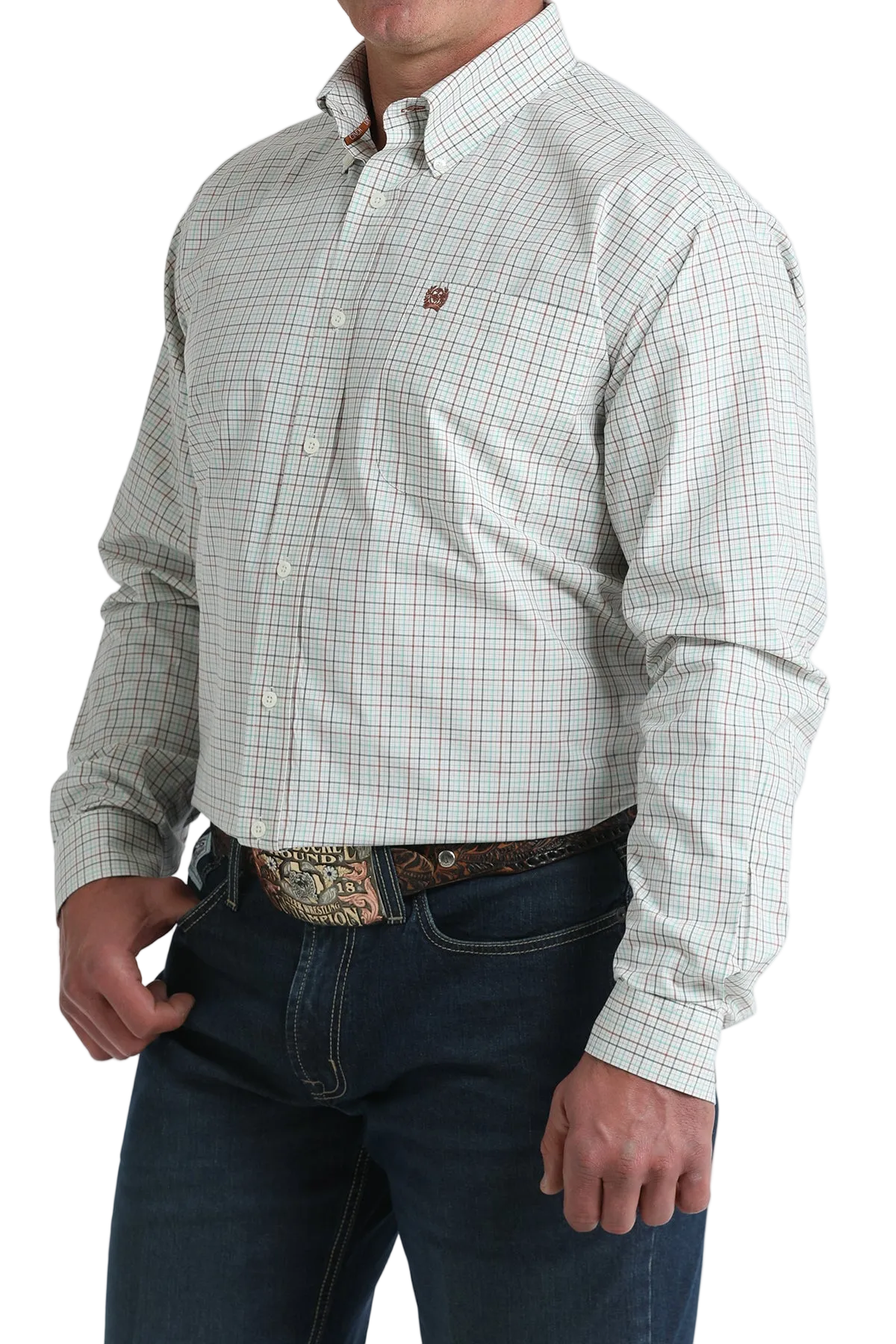 CINCH MEN'S PLAID SHIRT - WHITE