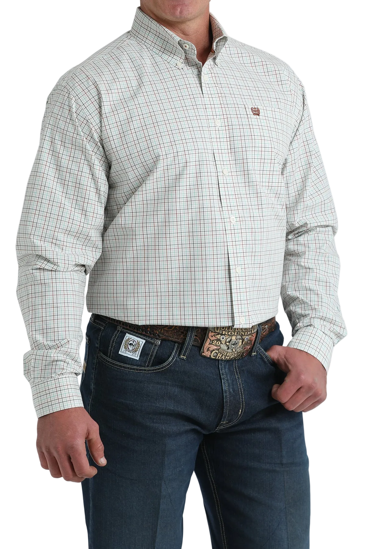 CINCH MEN'S PLAID SHIRT - WHITE