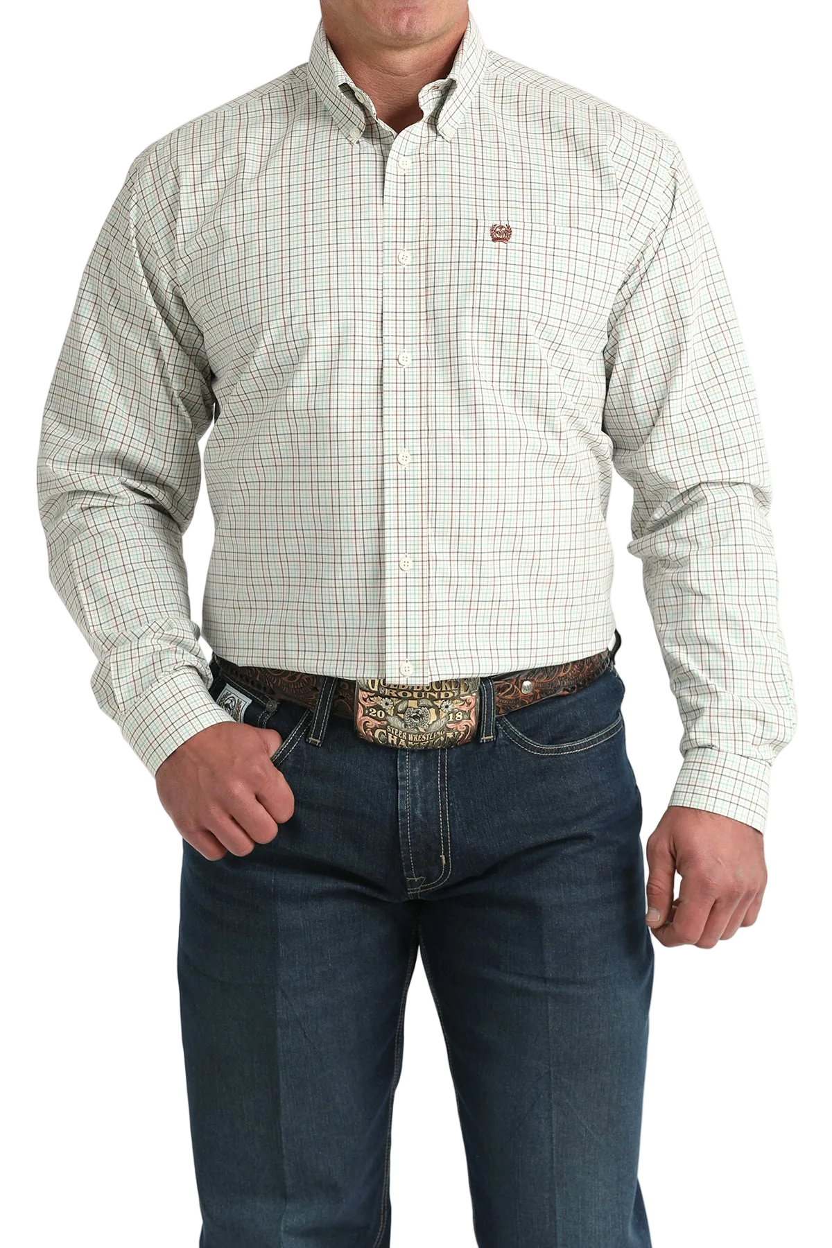 CINCH MEN'S PLAID SHIRT - WHITE