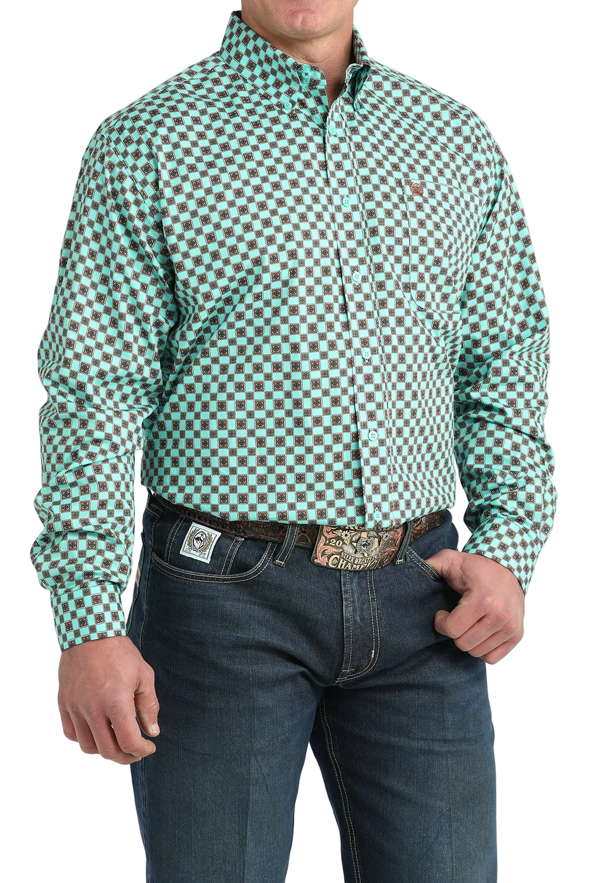 CINCH MEN'S PRINT SHIRT - BLUE