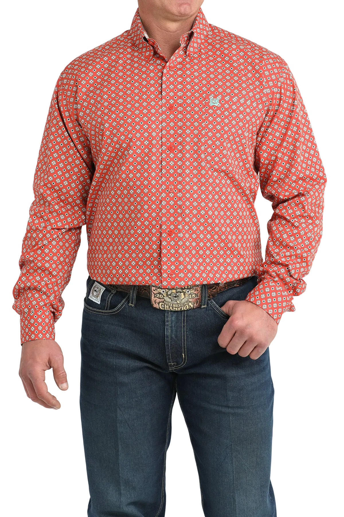 CINCH MEN'S PRINT SHIRT - RED