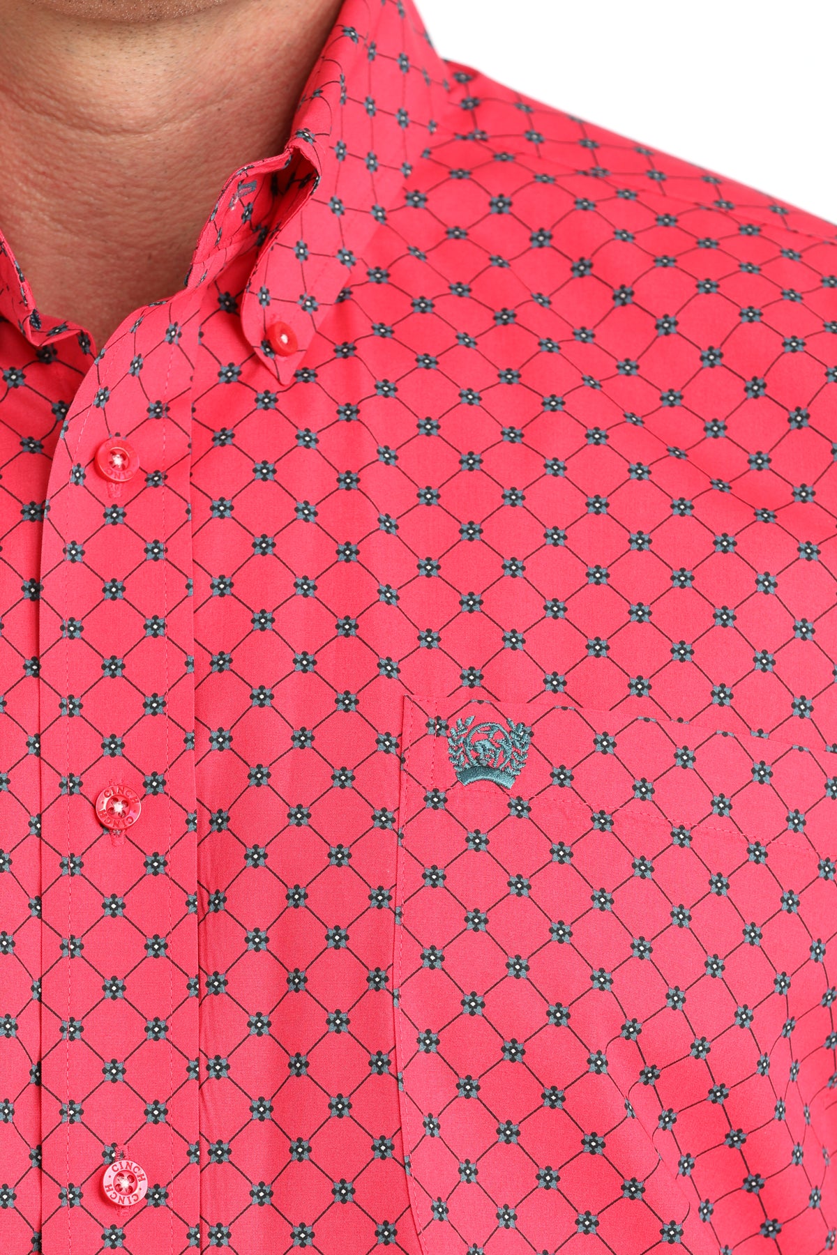 CINCH MENS PRINT SHIRT - PINK