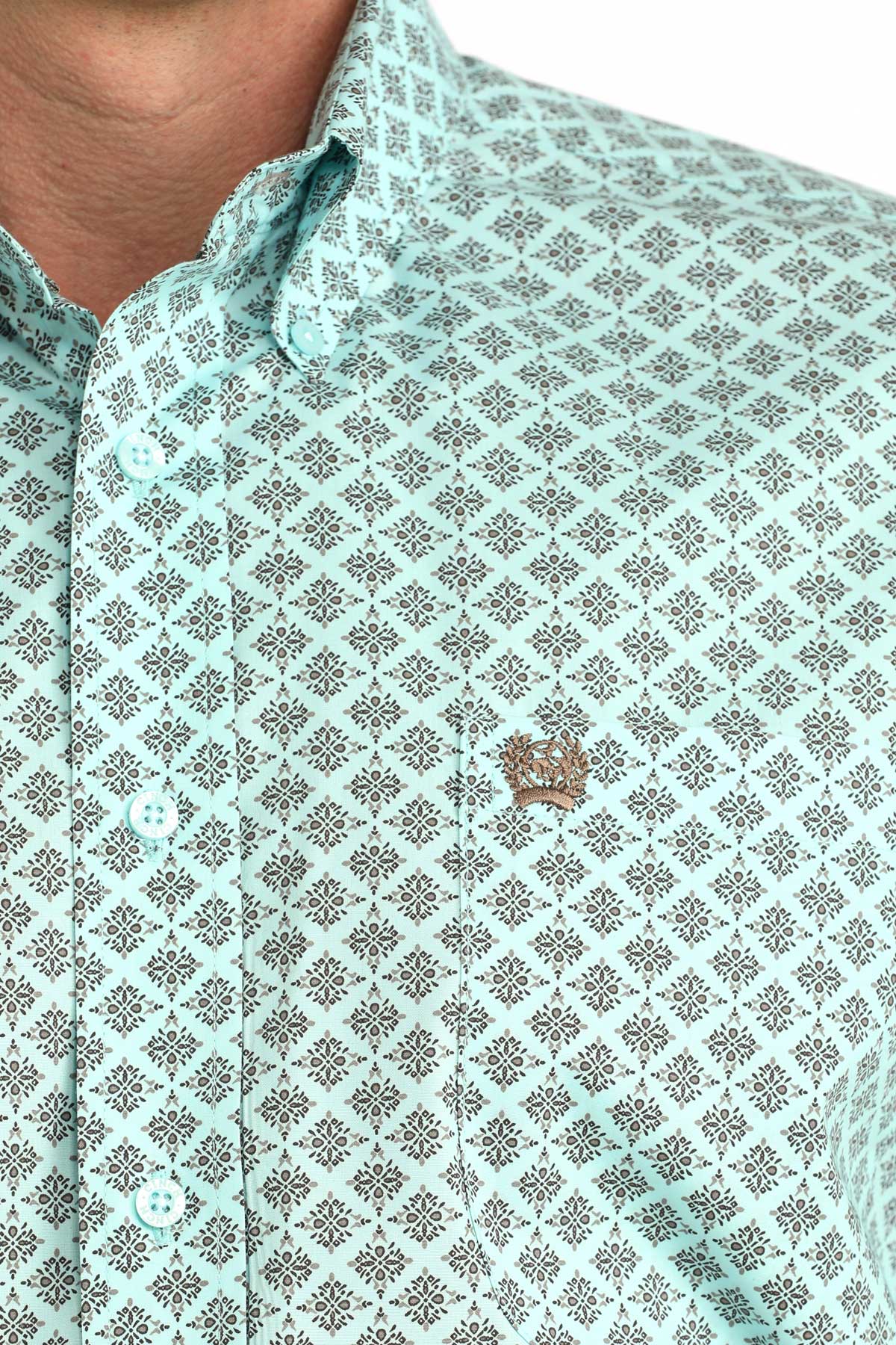 CINCH MENS LONG SLEEVE PRINT SHIRT - BLUE