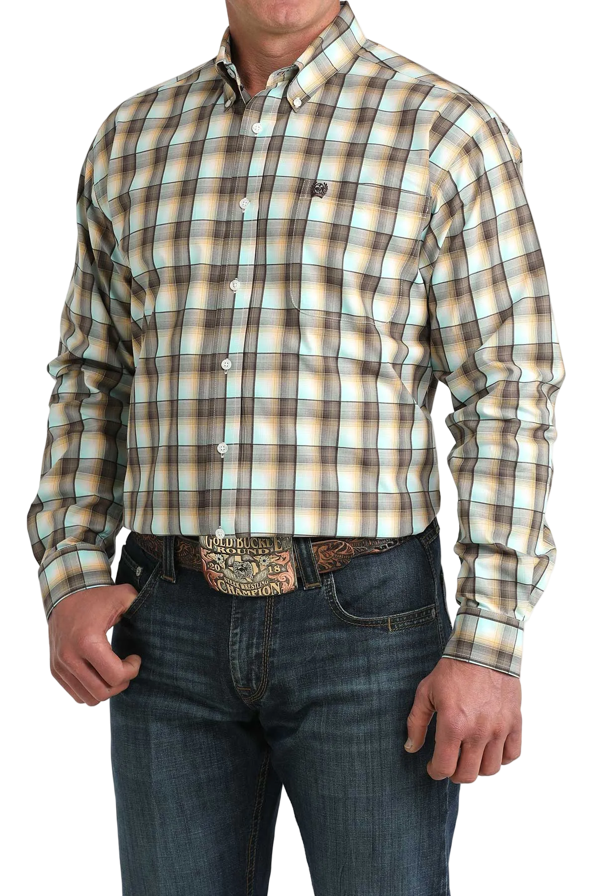 CINCH MENS LONG SLEEVE PLAID SHIRT - MULTI