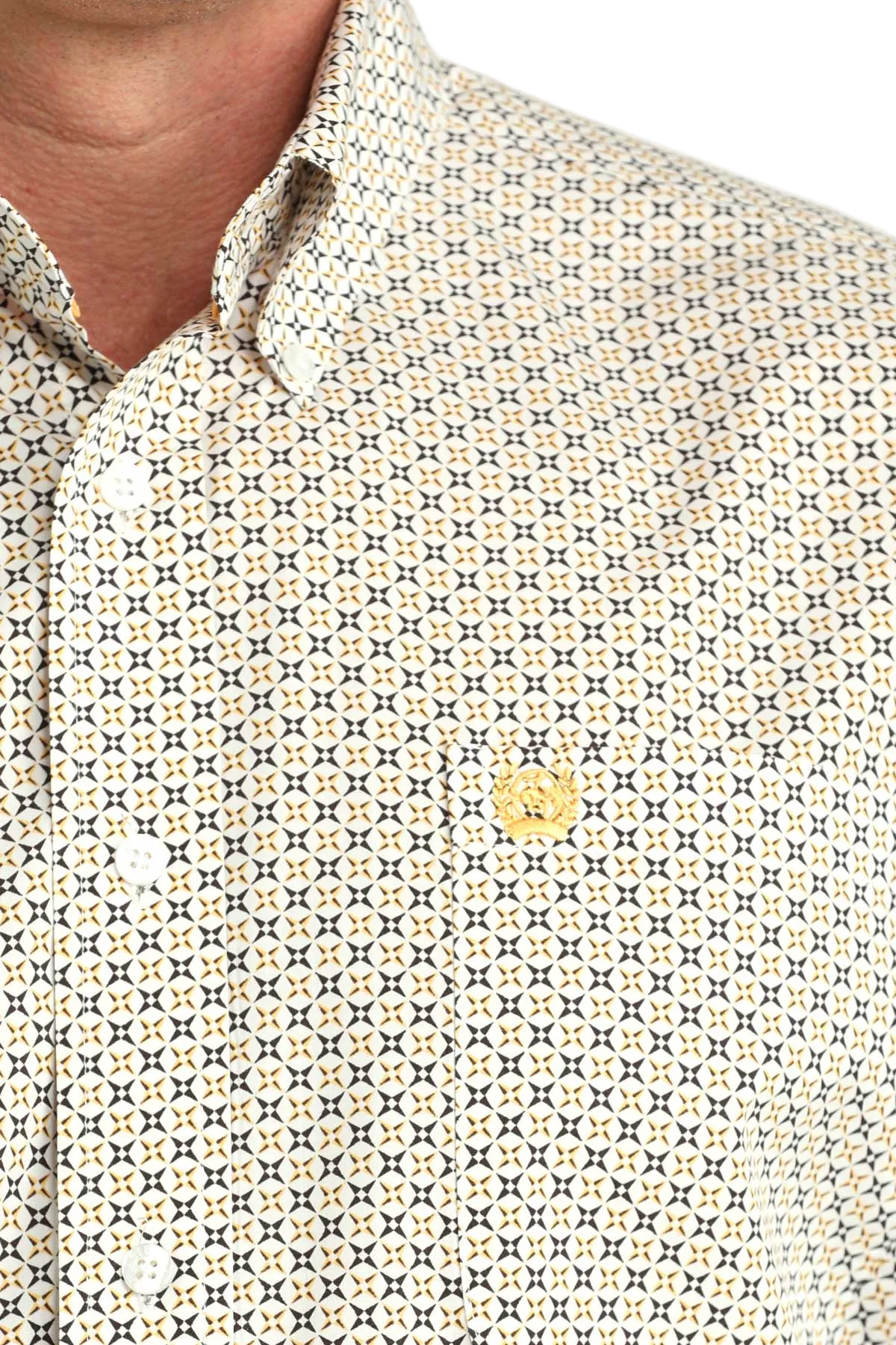 CINCH MENS LONG SLEEVE PRINT SHIRT - WHITE