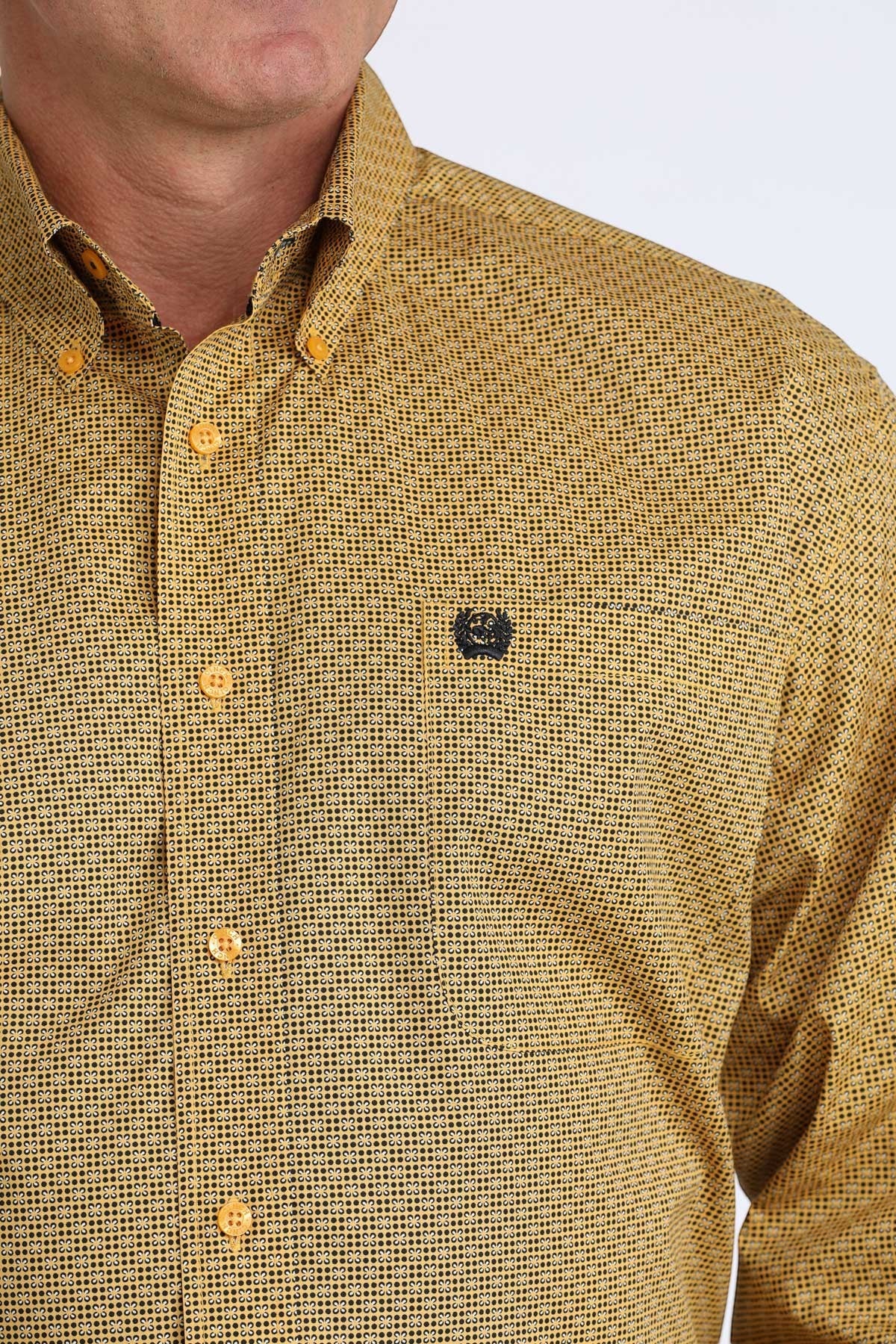 CINCH MENS LONG SLEEVE PRINT - YELLOW