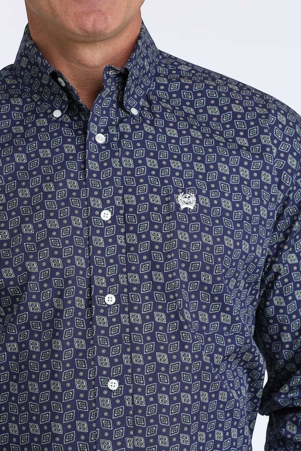 CINCH MENS LONG SLEEVE PRINT - BLUE