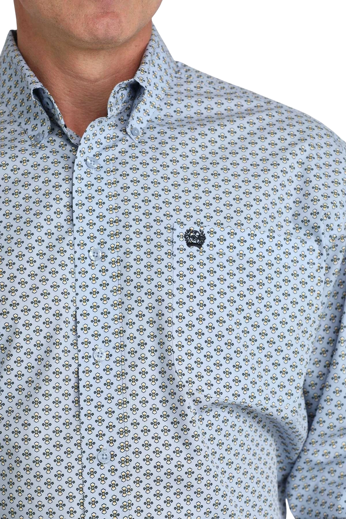 CINCH MENS LONG SLEEVE PRINT - BLUE