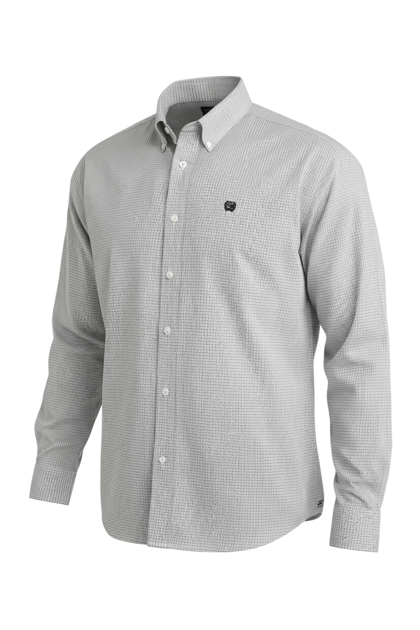 CINCH MENS LONG SLEEVE PLAID - WHITE