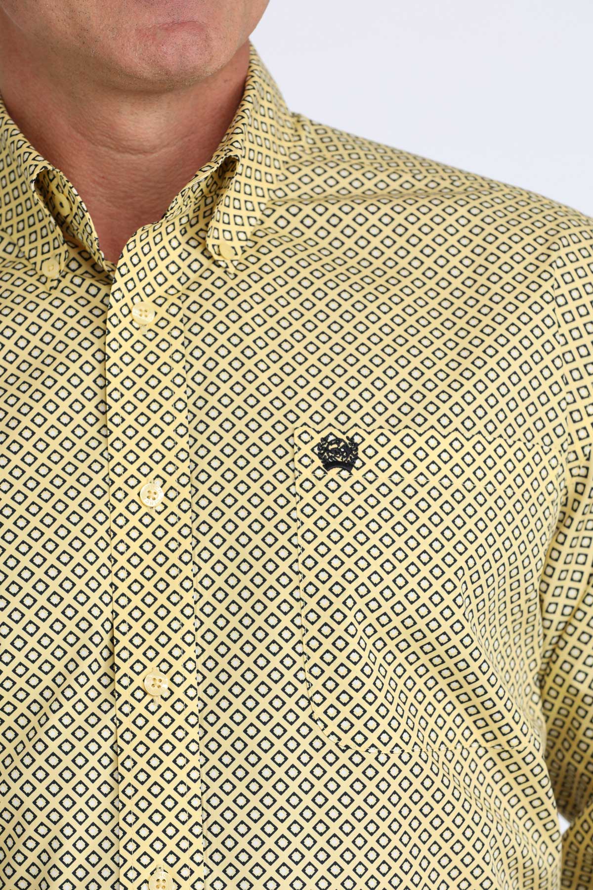 CINCH MENS LONG SLEEVE PRINT - YELLOW