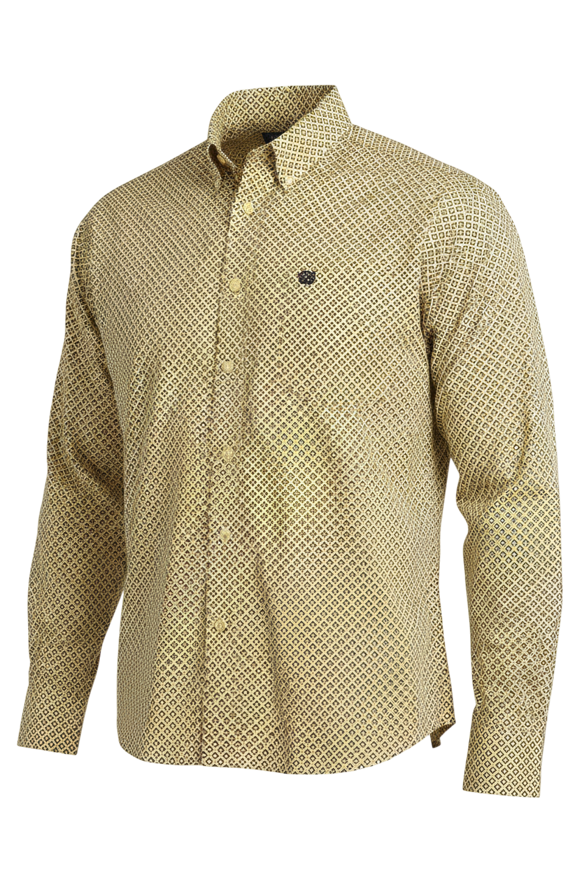 CINCH MENS LONG SLEEVE PRINT - YELLOW