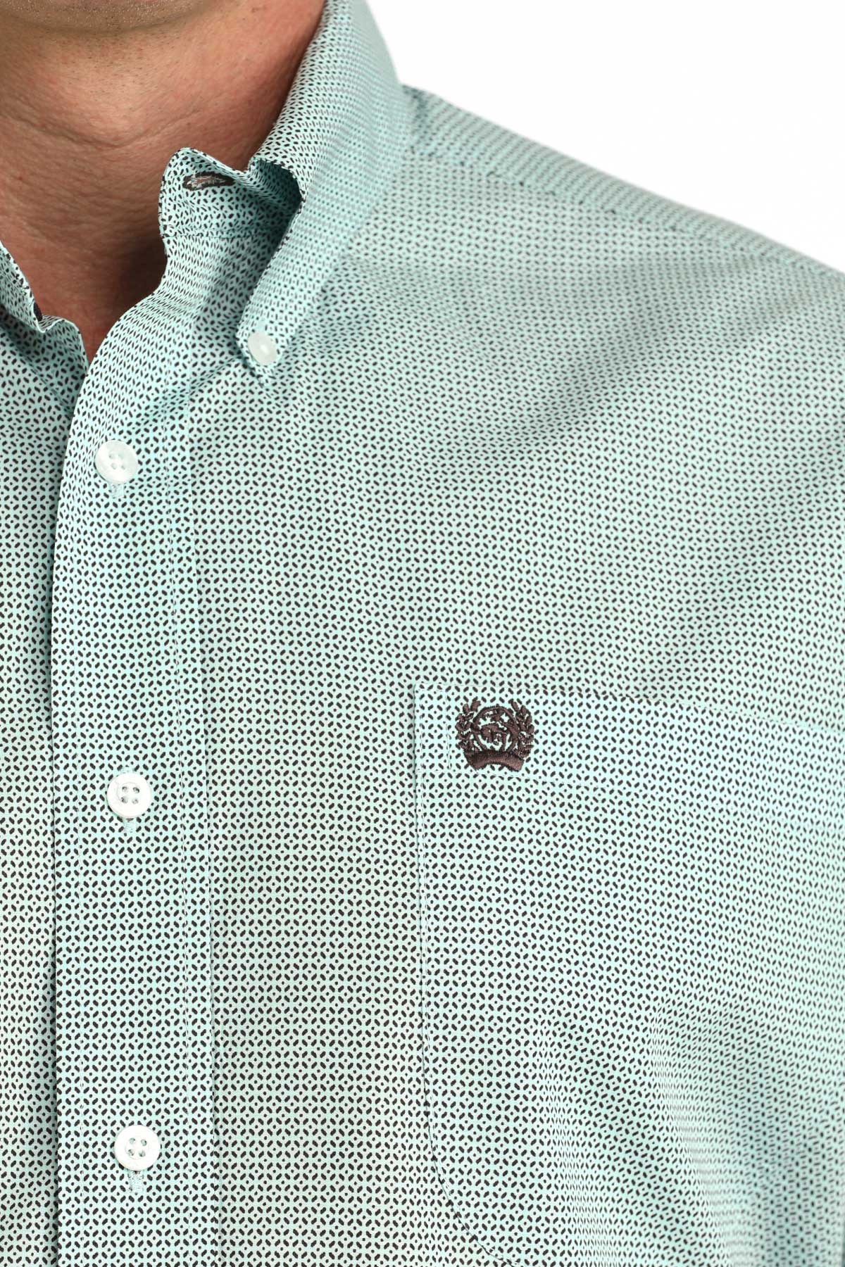 CINCH MENS SHORT SLEEVE PRINT SHIRT - BLUE