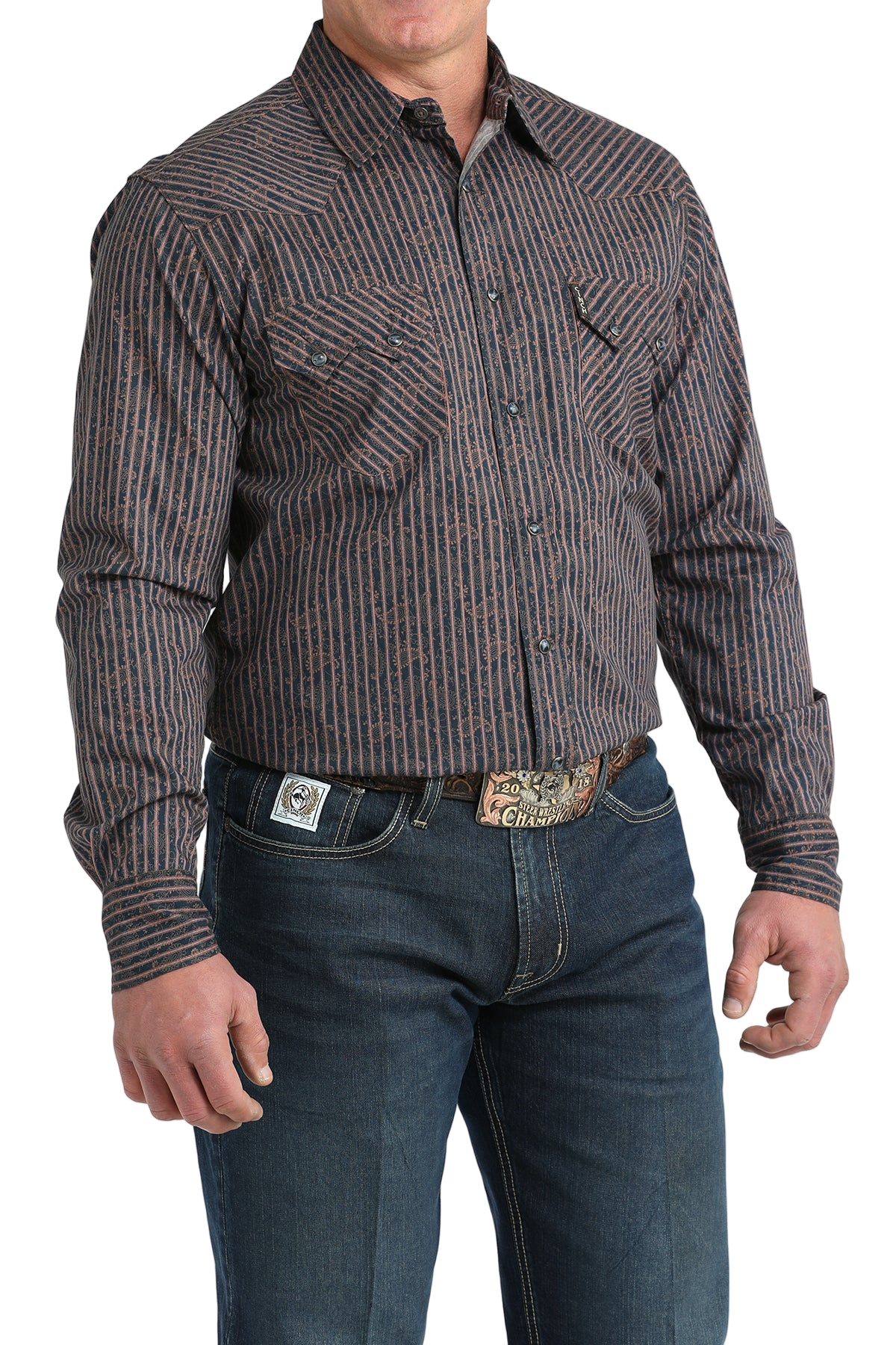 CINCH MEN'S PRINT WESTERN SHIRT - BLUE