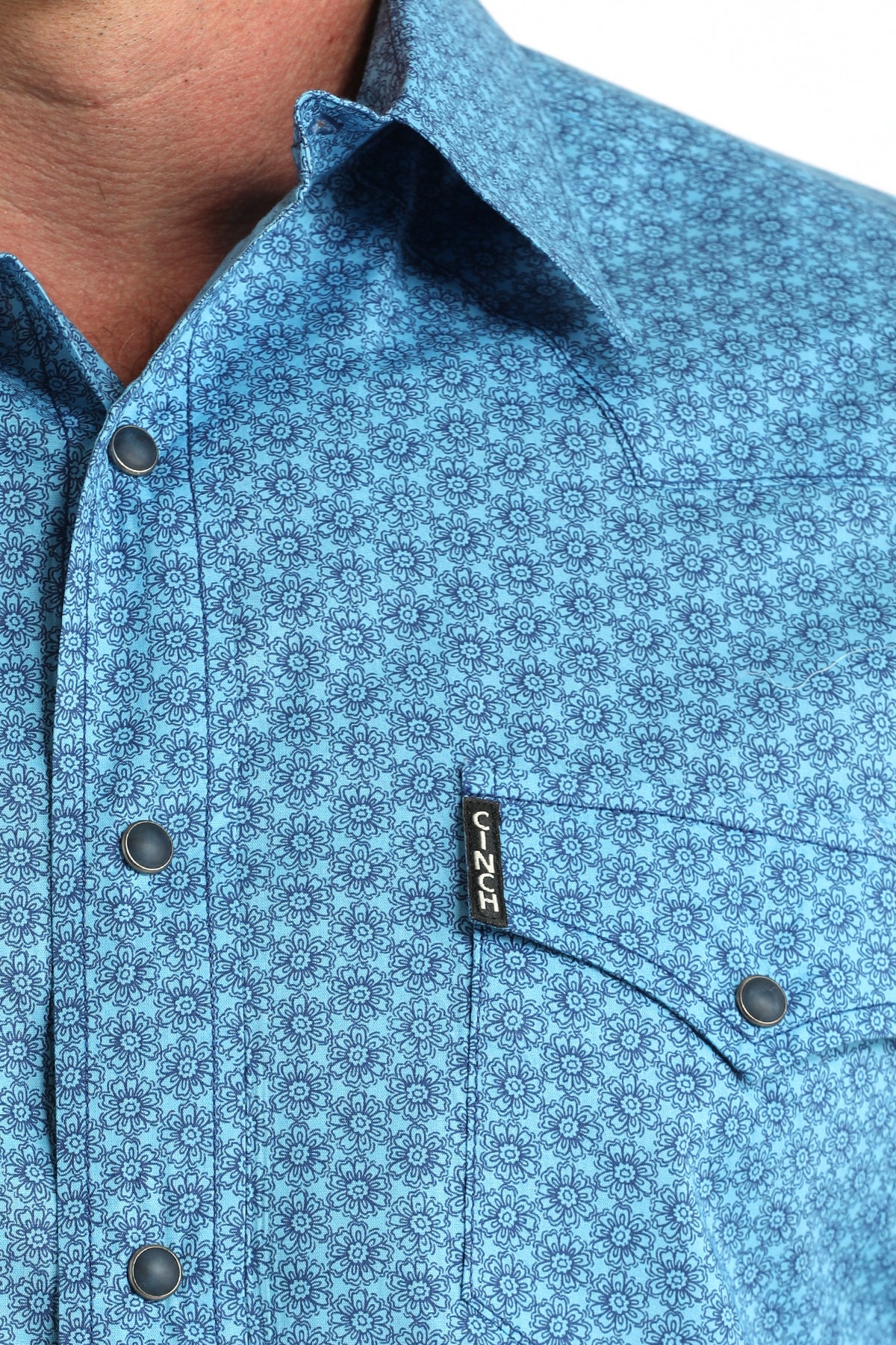 CINCH MEN'S PRINT WESTERN SHIRT - BLUE**FINAL SALE**