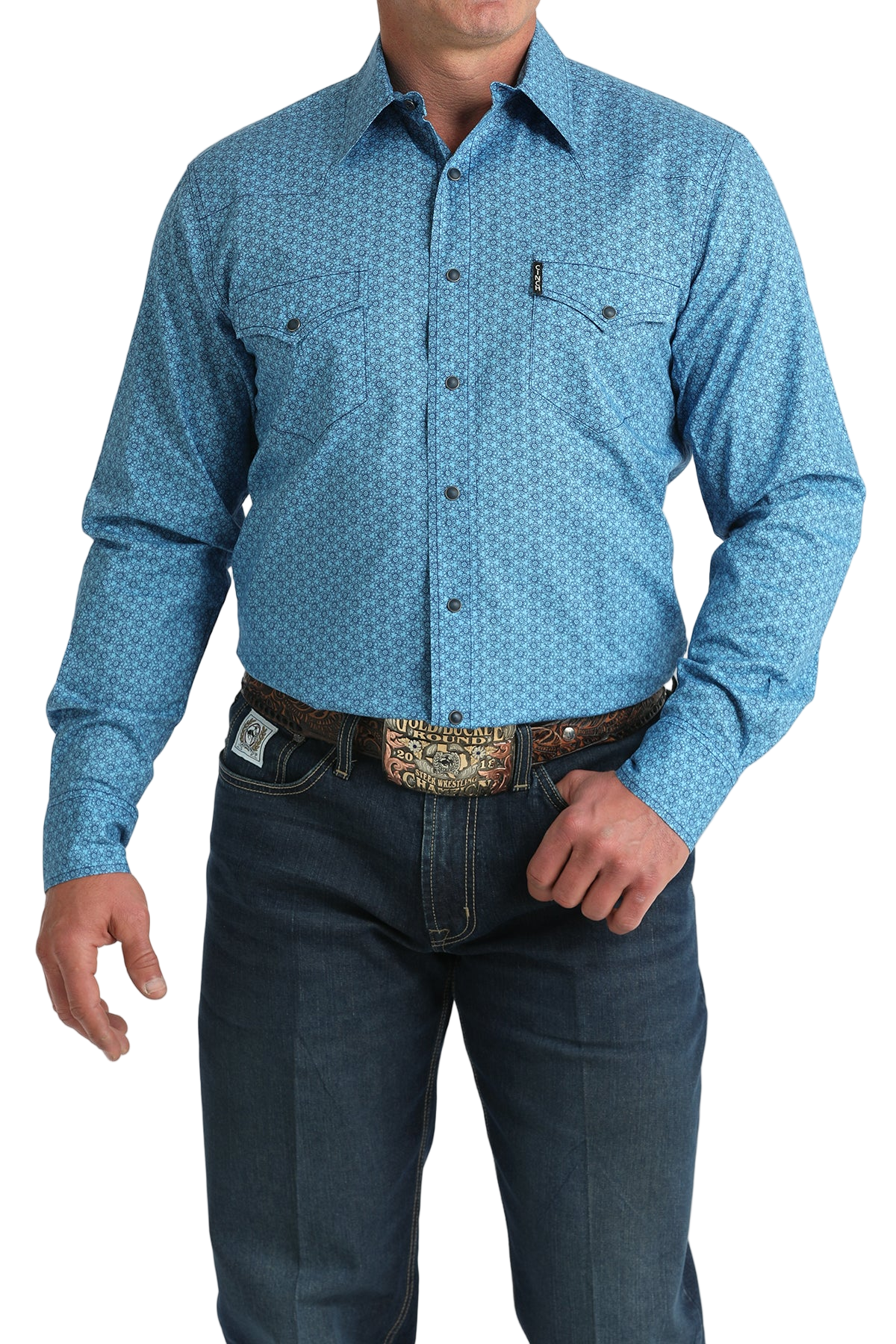 CINCH MEN'S PRINT WESTERN SHIRT - BLUE