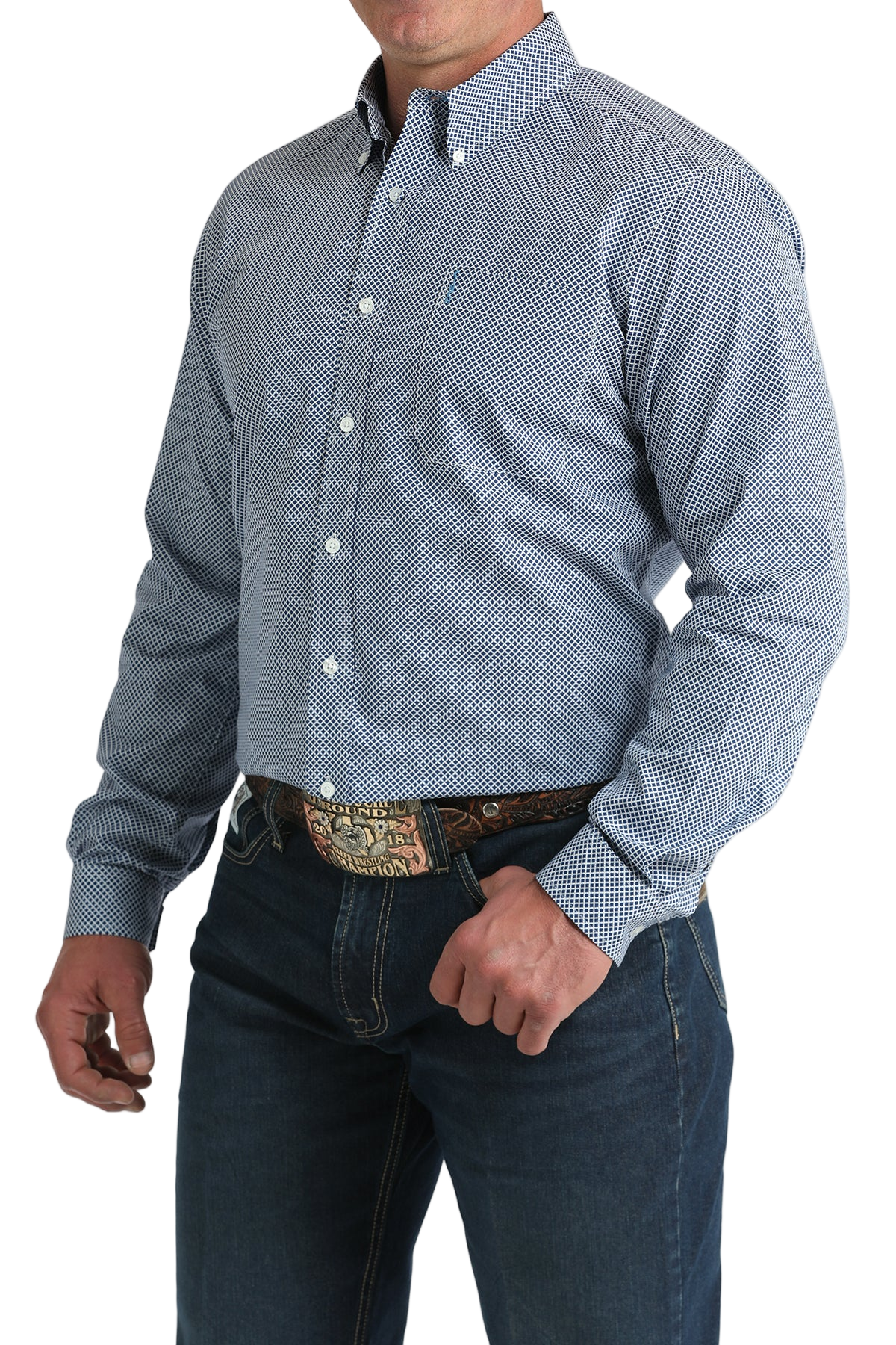 CINCH MEN'S PRINT SHIRT - BLUE**FINAL SALE**