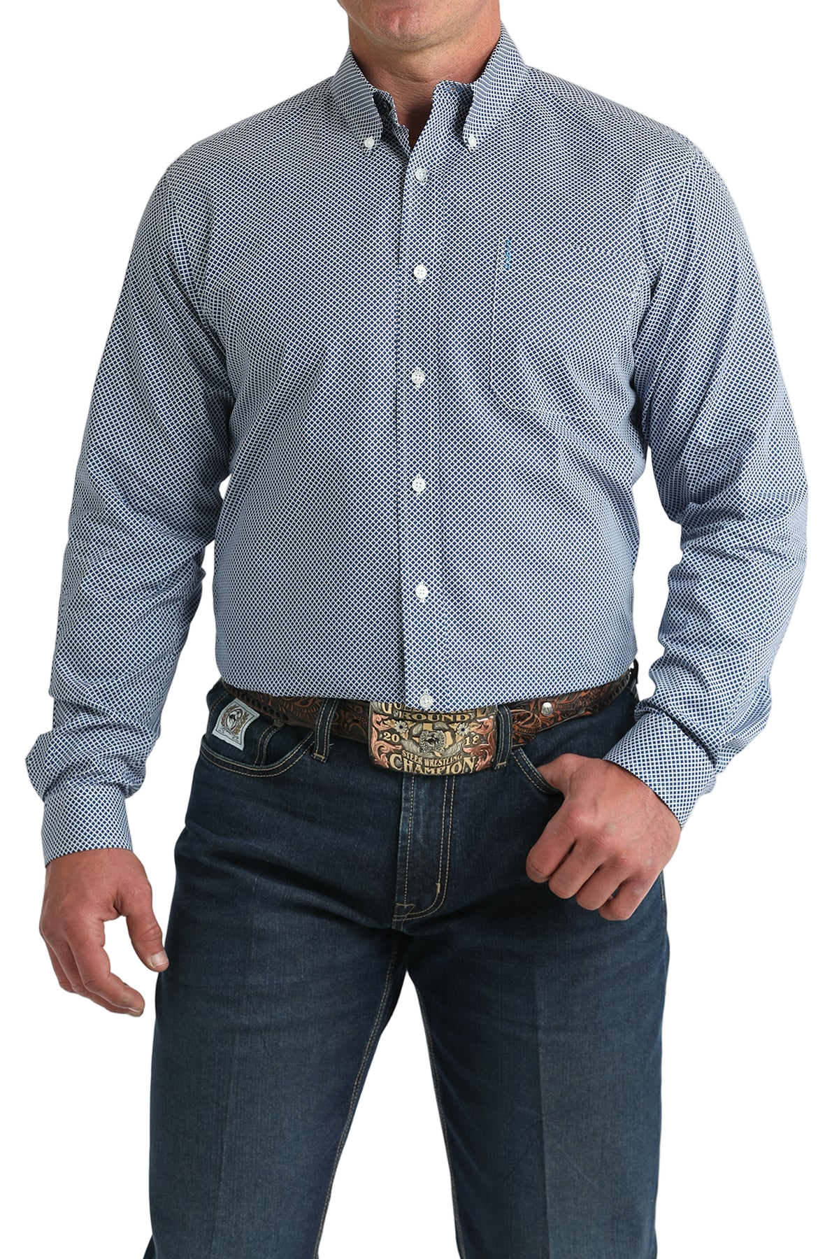 CINCH MEN'S PRINT SHIRT - BLUE**FINAL SALE**