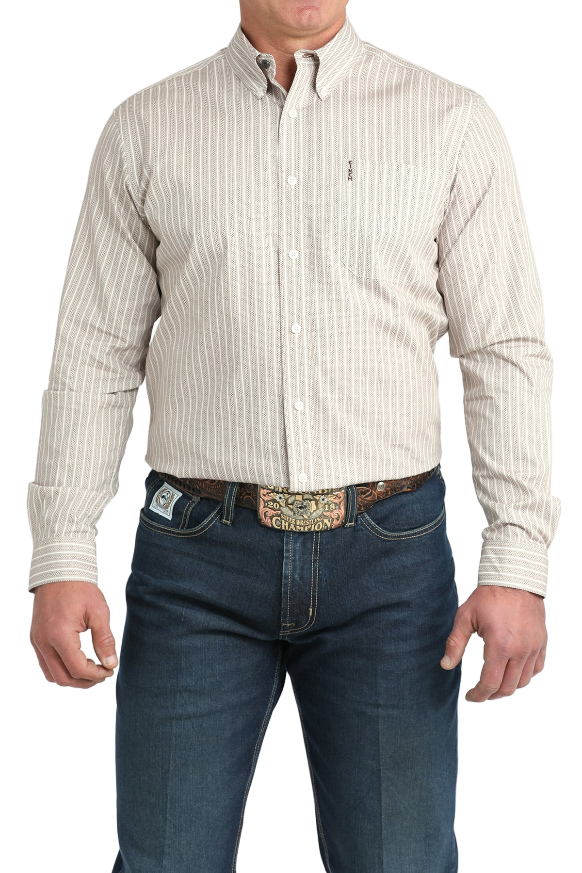 CINCH MEN'S PRINT MODERN SHIRT - WHITE**FINAL SALE**