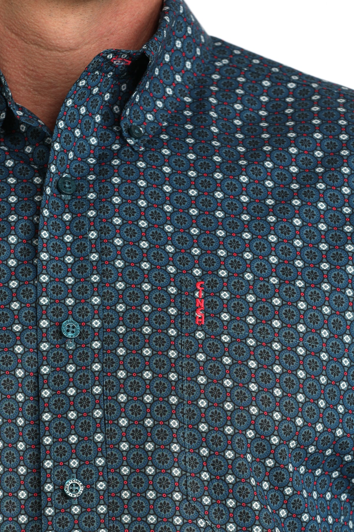 CINCH MENS MODERN FIT PRINT - BLUE