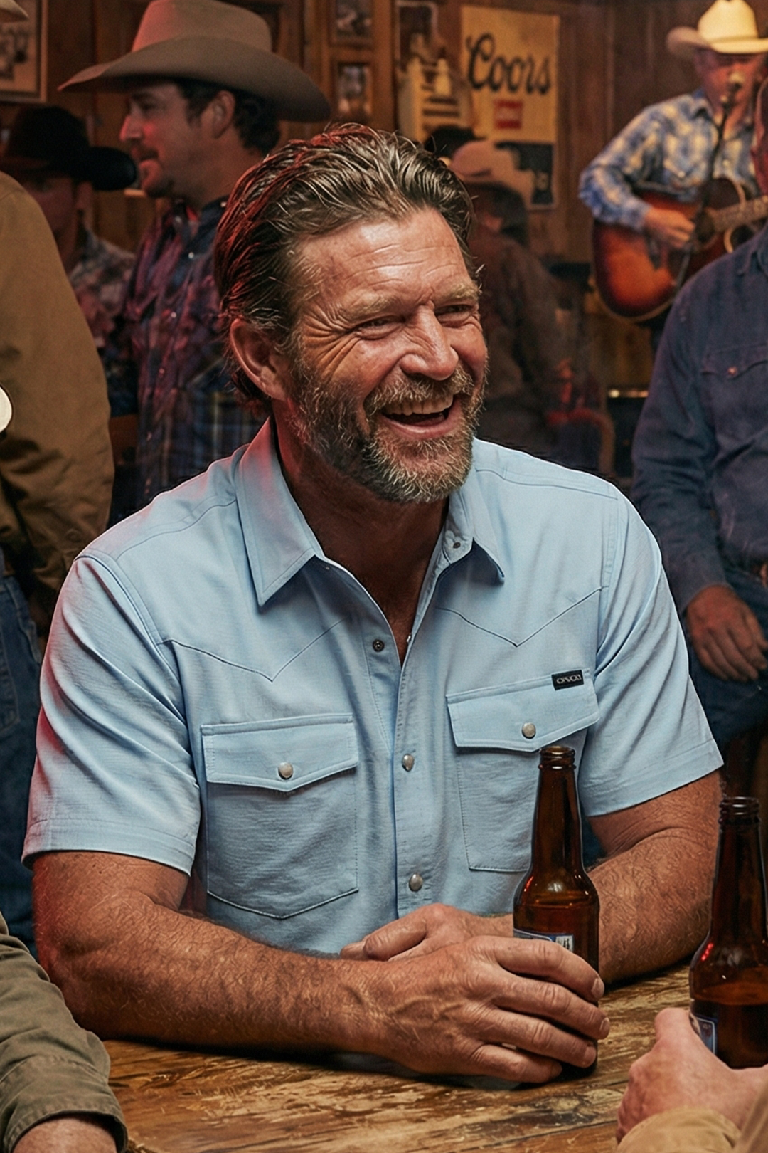 CINCH MENS SHORT SLEEVE CAMP SHIRT - BLUE