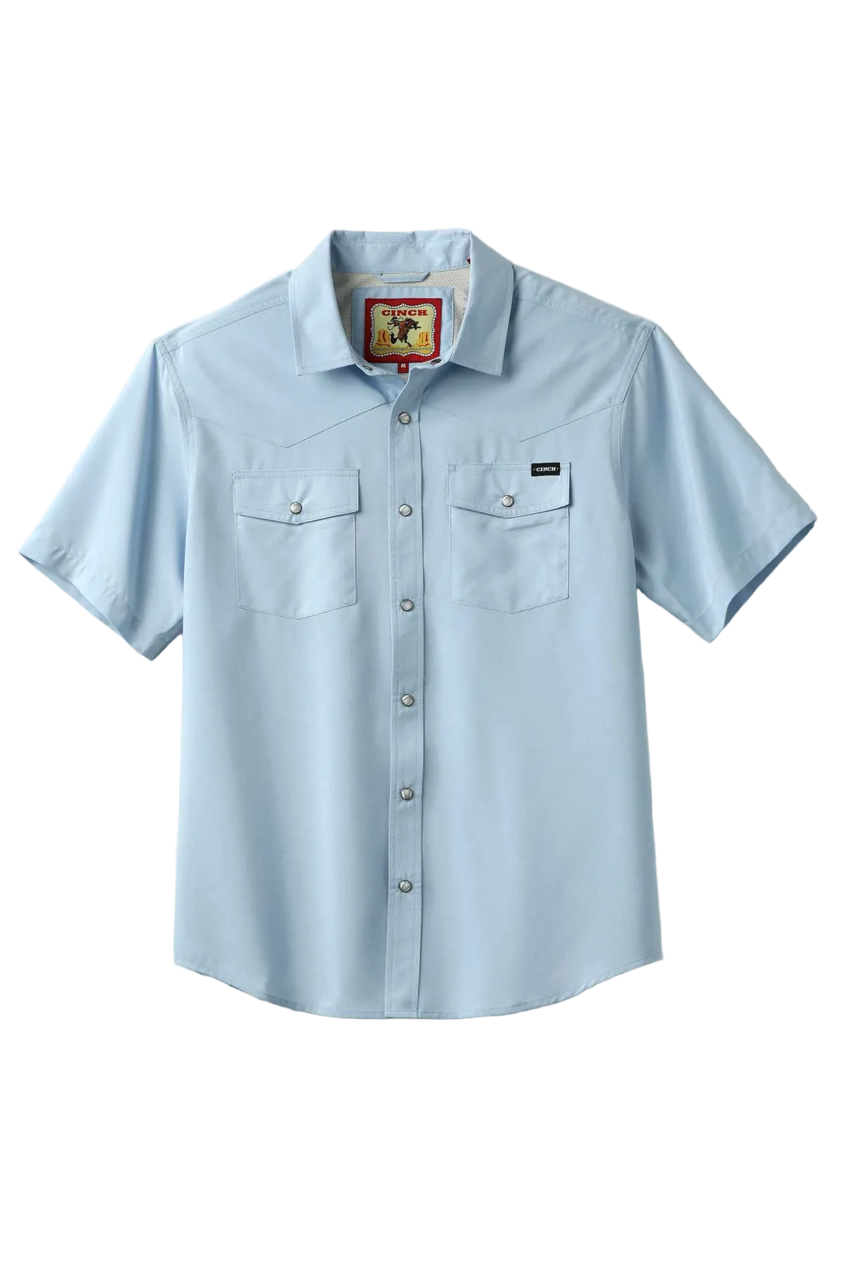 CINCH MENS SHORT SLEEVE CAMP SHIRT - BLUE