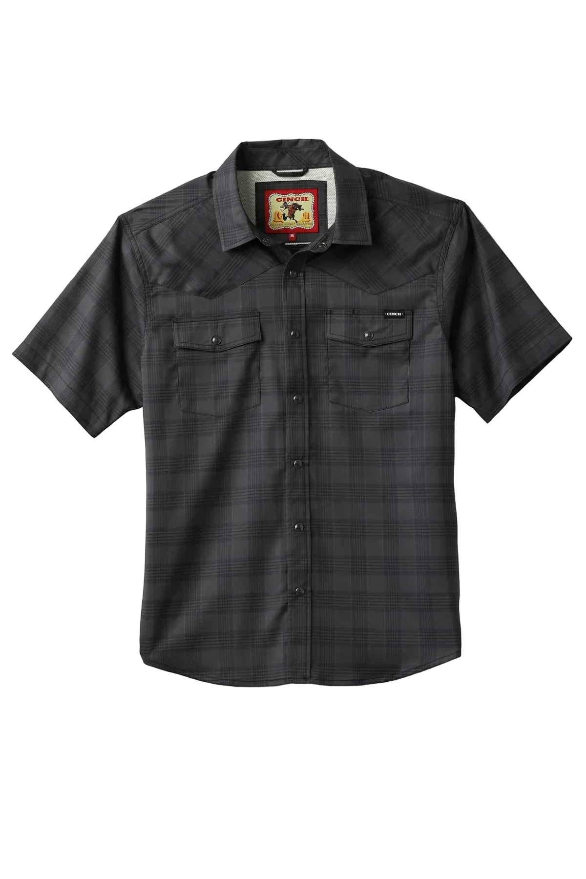 CINCH MENS SHORT SLEEVE CAMP SHIRT - BLACK