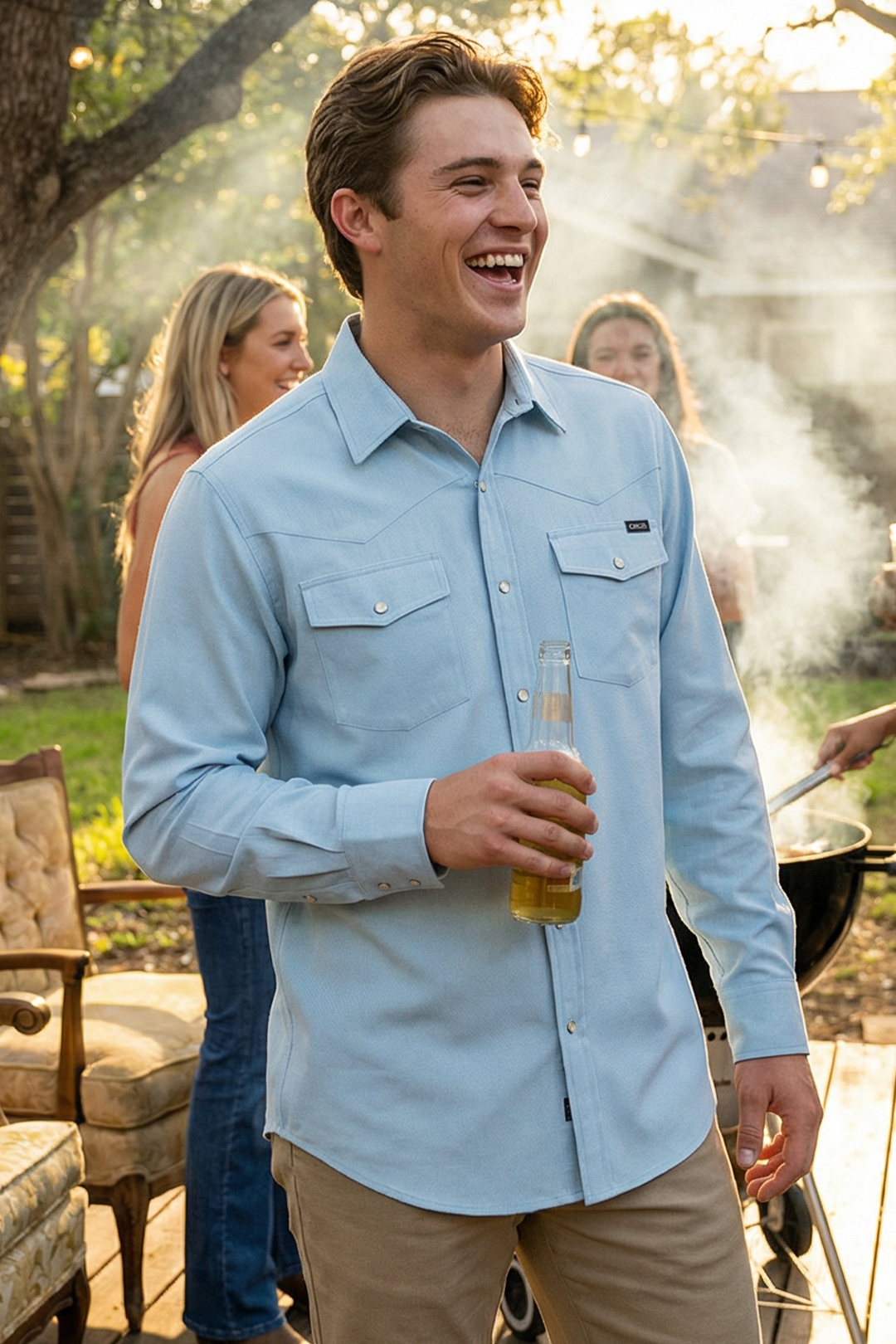 CINCH MENS CAMP SHIRT - BLUE