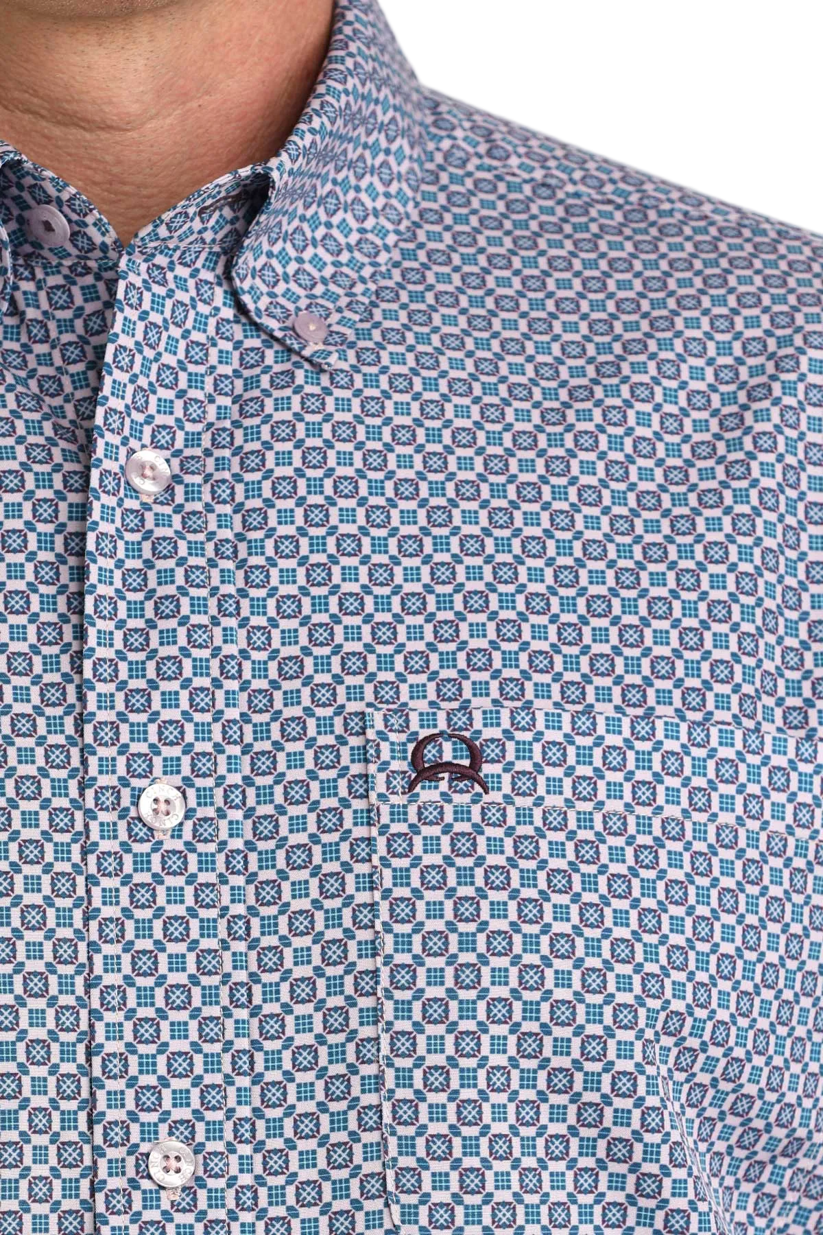 CINCH MENS SHORT SLEEVE PRINT ARENAFLEX SHIRT - PURPLE