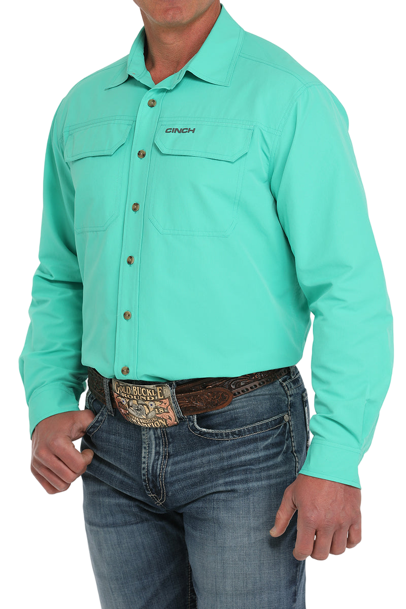 CINCH MEN'S ARENAFLEX SHIRT - TURQUOISE
