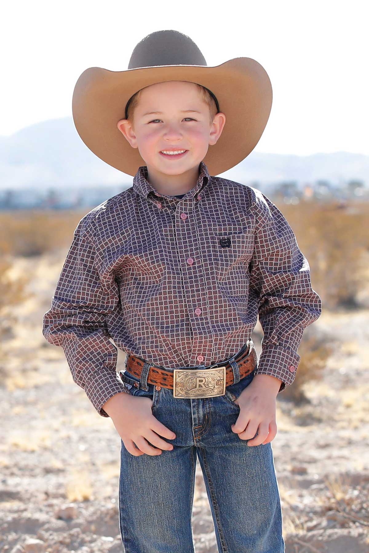 CINCH BOY'S PRINT SHIRT - PINK**FINAL SALE**