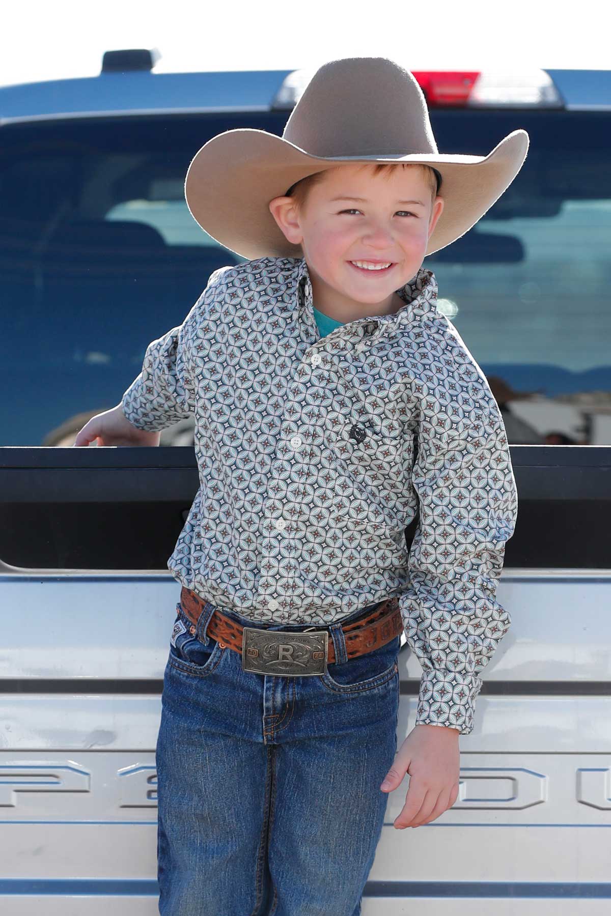 CINCH BOYS PRINT SHIRT - WHITE