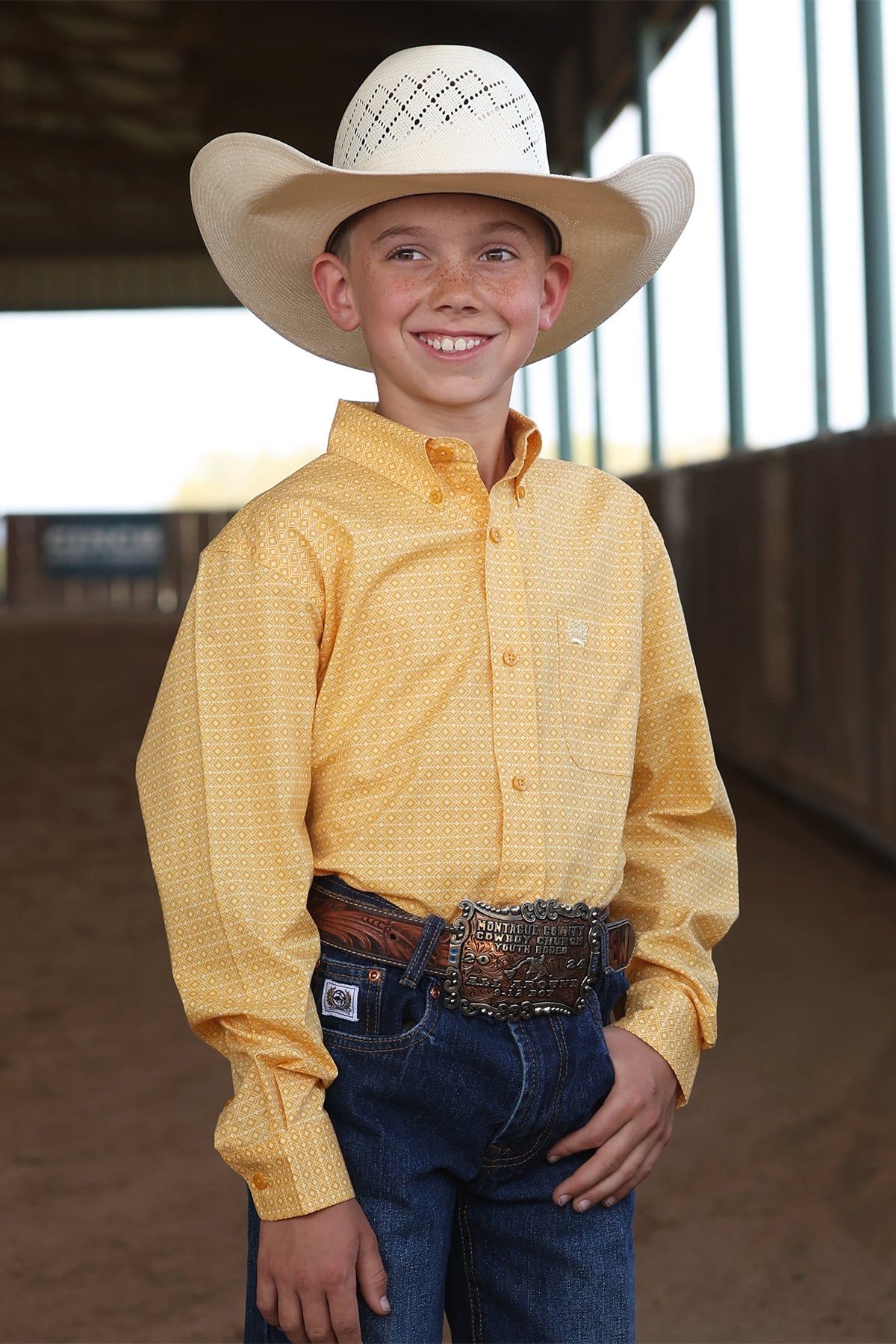 CINCH BOYS LONG SLEEVE PRINT - YELLOW