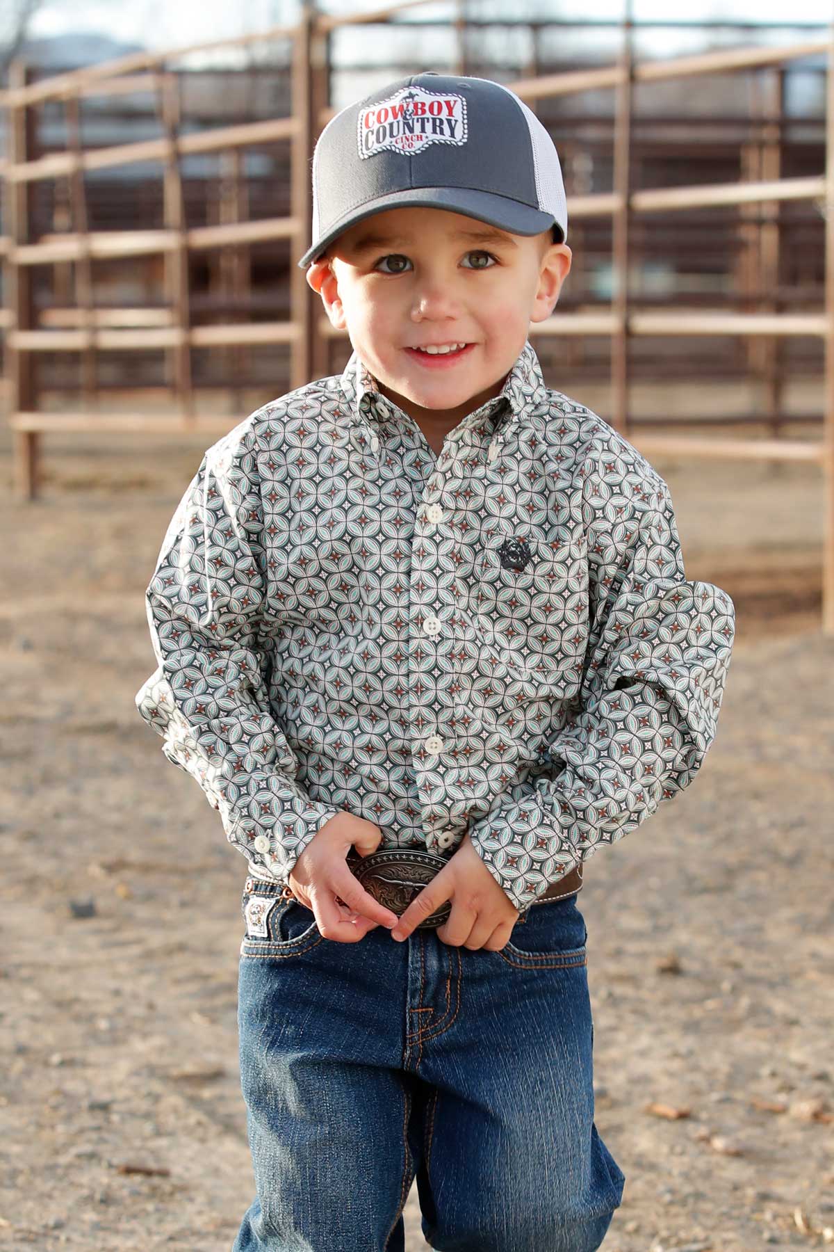 CINCH BOYS TODDLER PRINT SHIRT - WHITE
