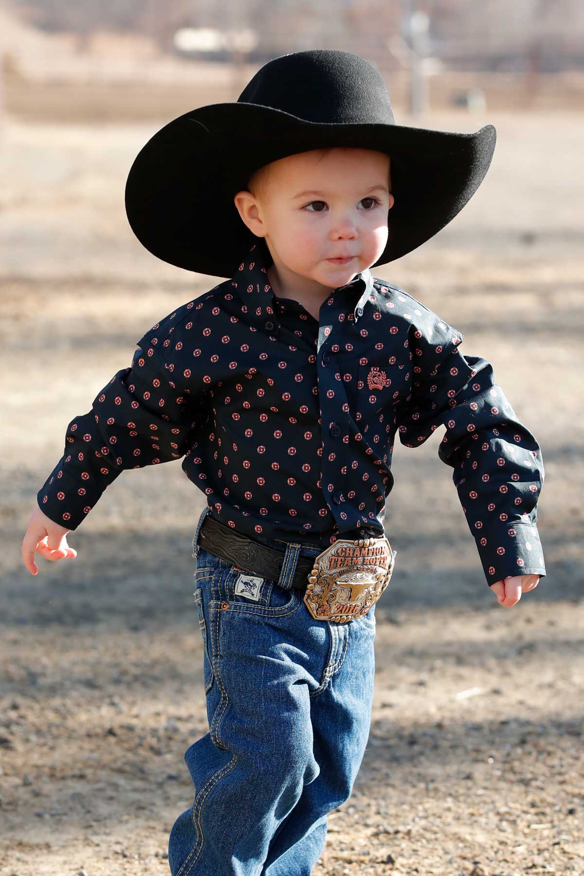 CINCH BOY'S INFANT PRINT SHIRT - BLUE**FINAL SALE**