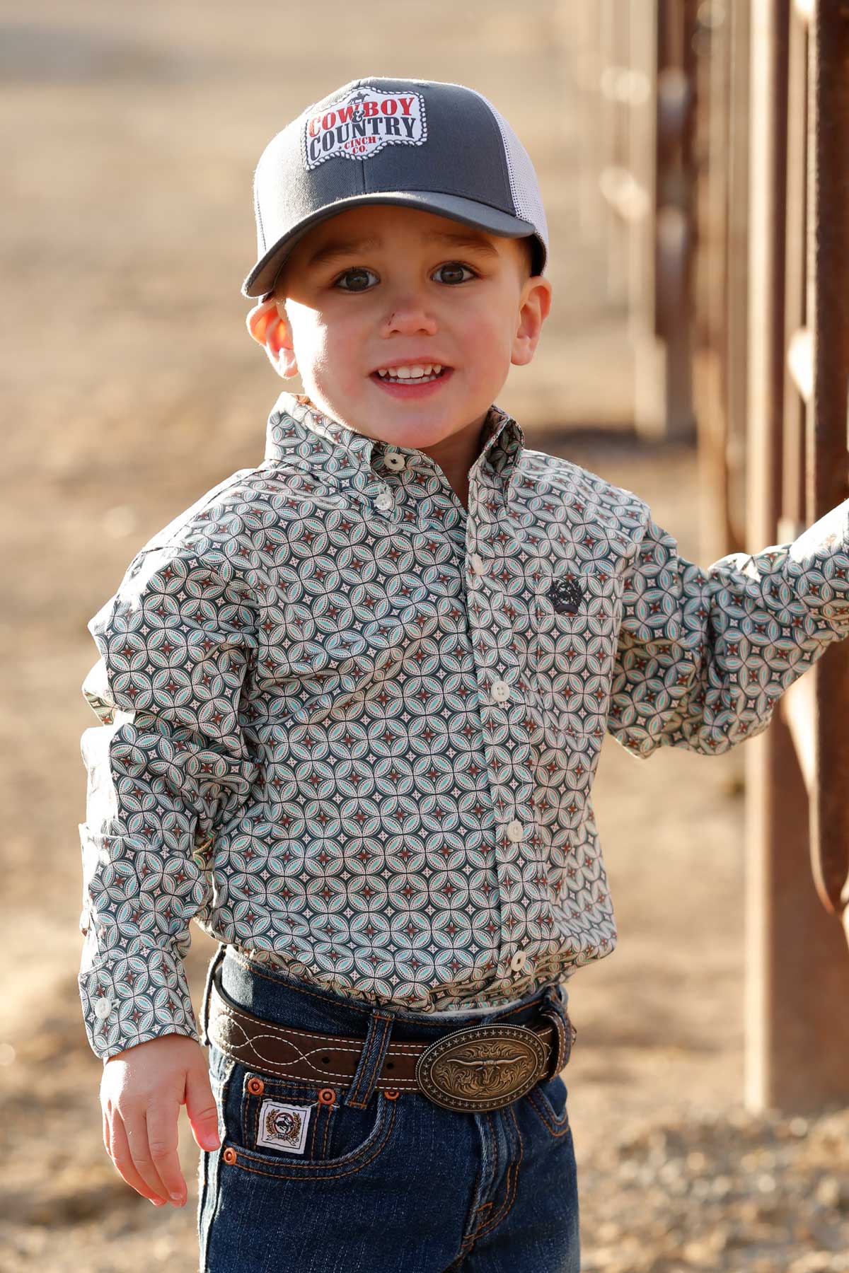 CINCH BOYS INFANT PRINT SHIRT - WHITE
