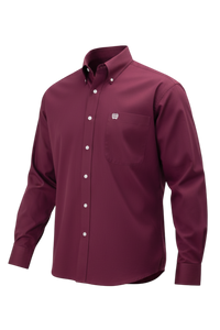 CINCH MEN'S SOLID SHIRT - BURGUNDY