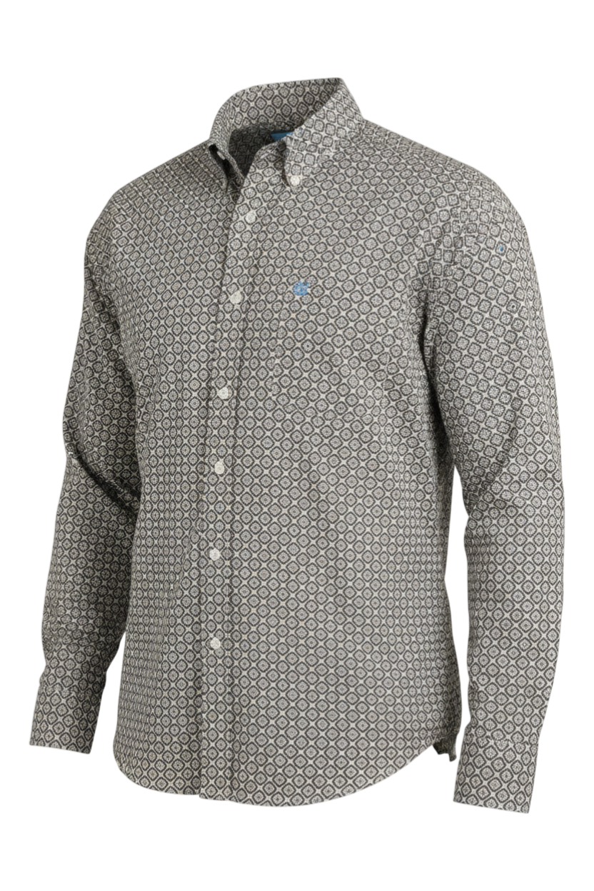 CINCH MEN'S PRINT SHIRT - CREAM**FINAL SALE**