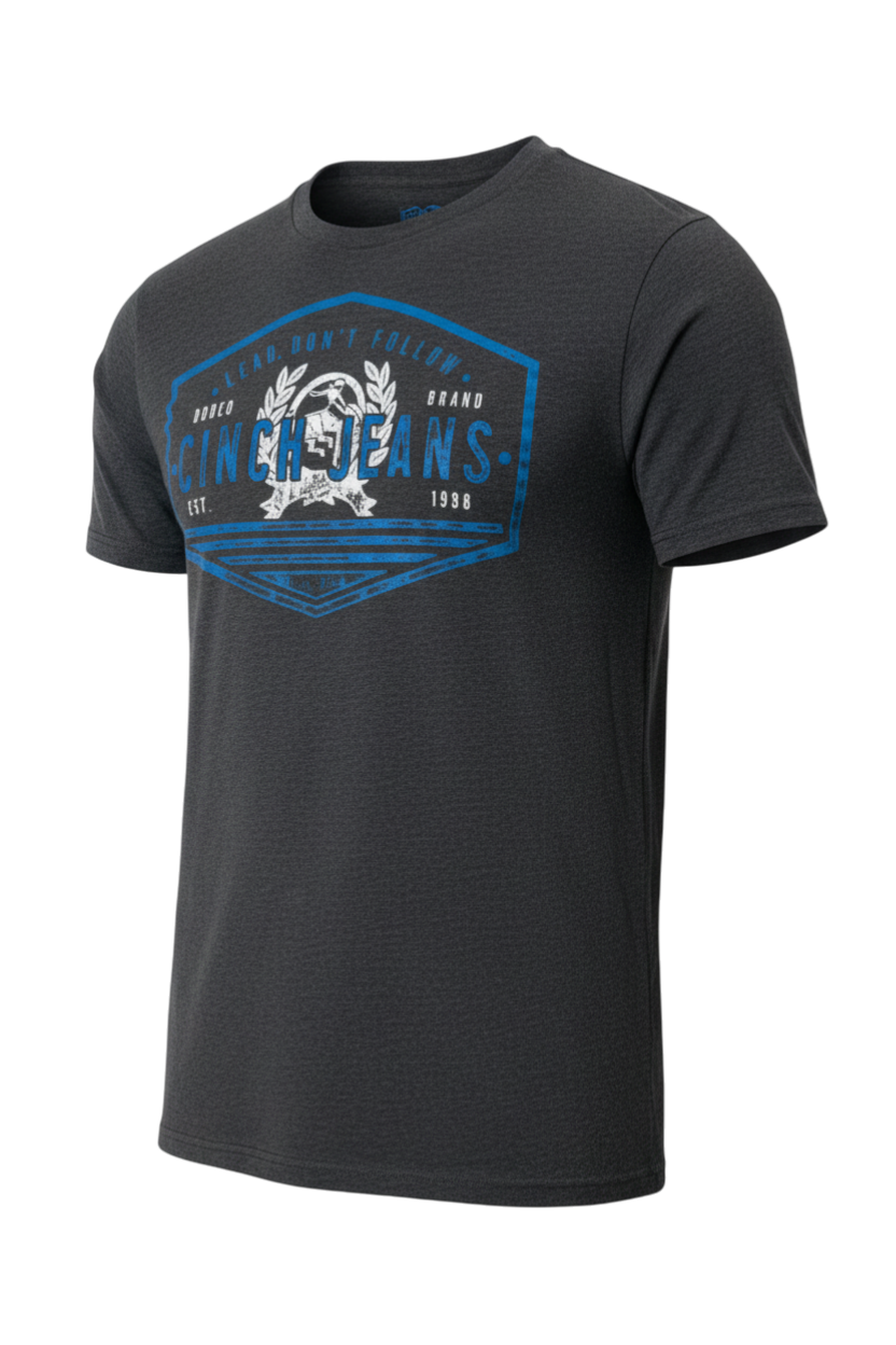 CINCH MEN'S GRAPHIC T-SHIRT - BLACK HEATHER
