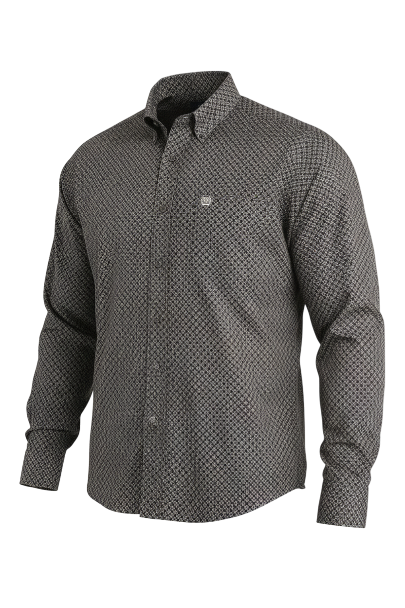 CINCH MEN'S PRINT SHIRT - GRAY