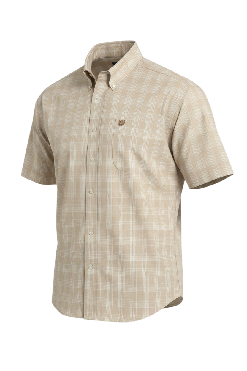 CINCH MEN'S PLAID SHIRT - KHAKI**FINAL SALE**