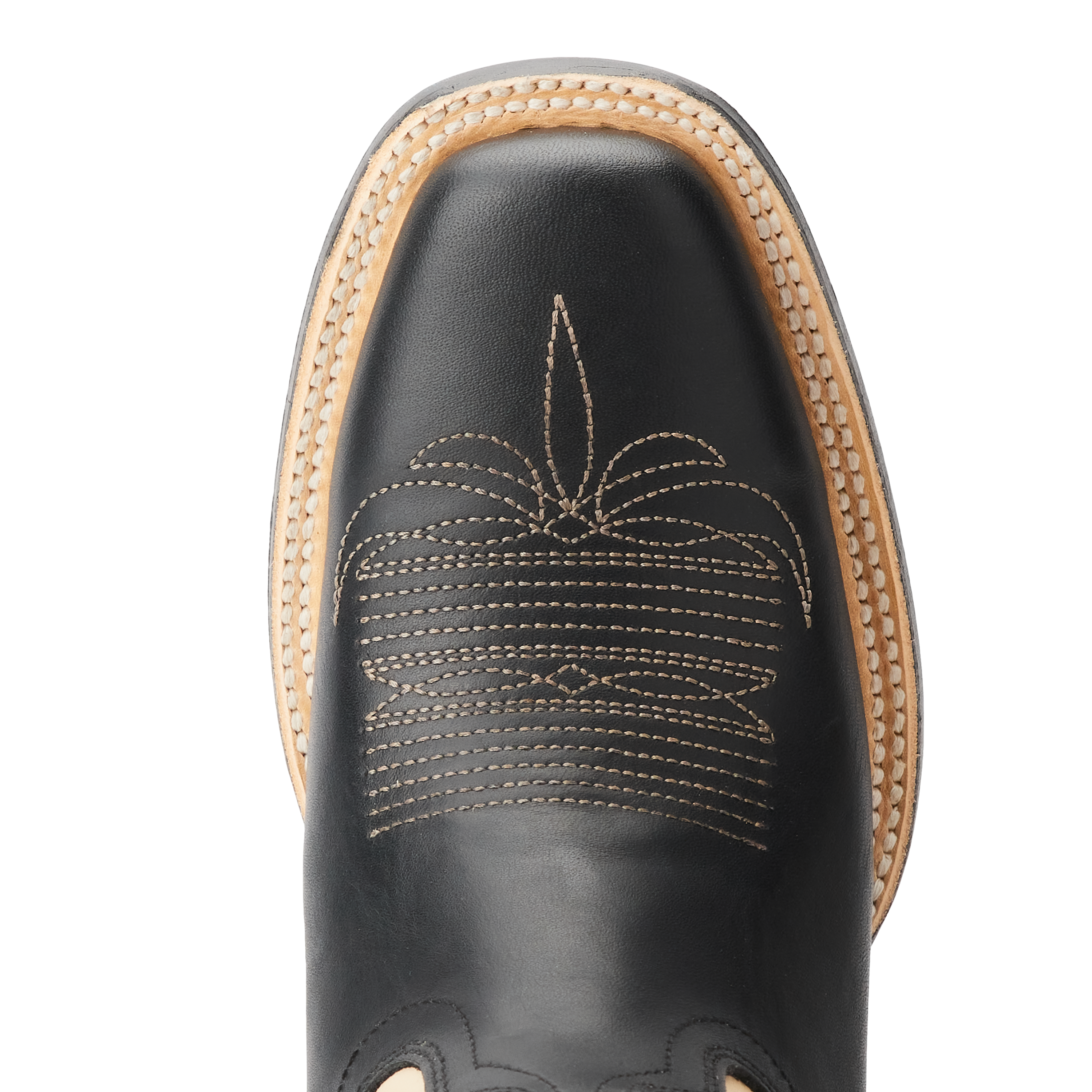 Lane Classic Square Boot - Jet Black and Pale Ivory
