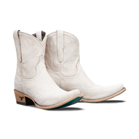 Pair of white booties with detail on a transparent background 