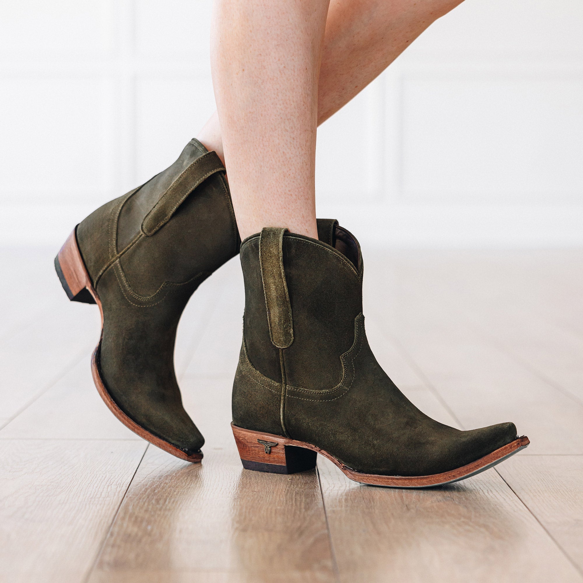 Lane Emma Jane Bootie - Olive Suede