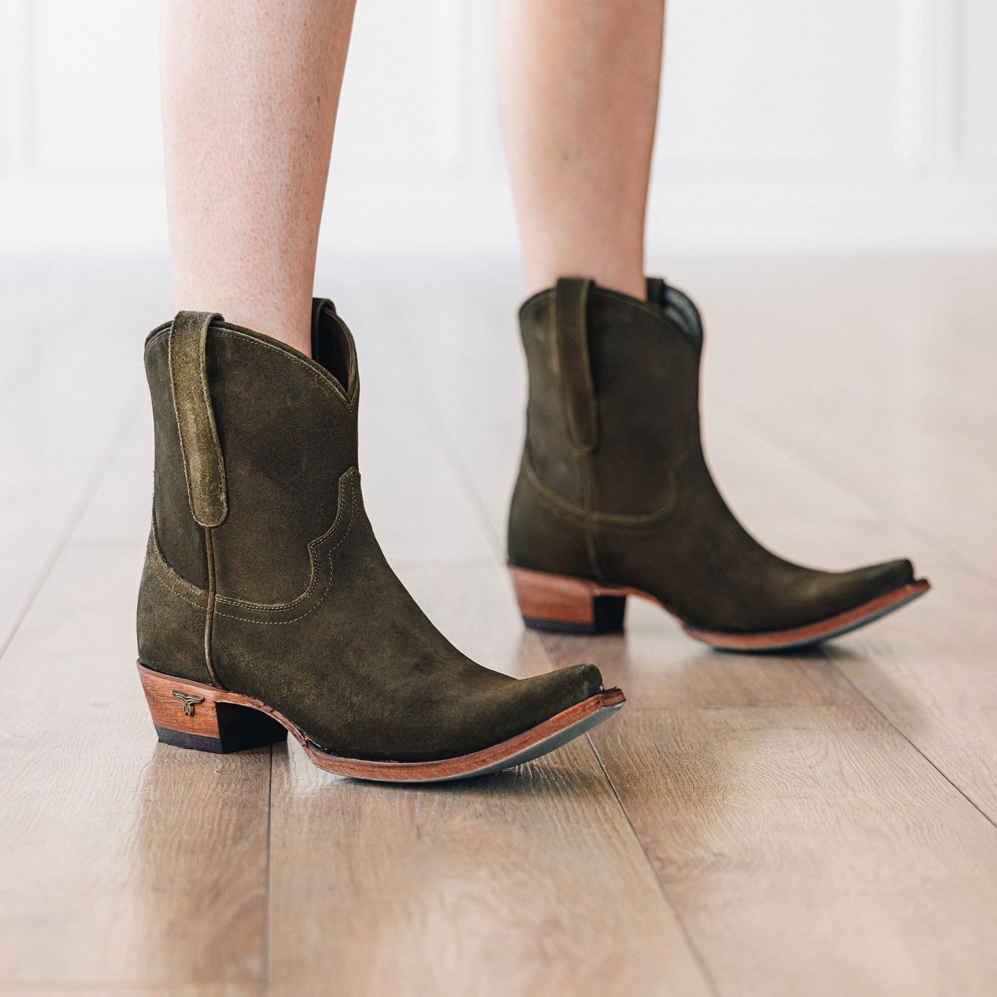 Lane Emma Jane Bootie - Olive Suede
