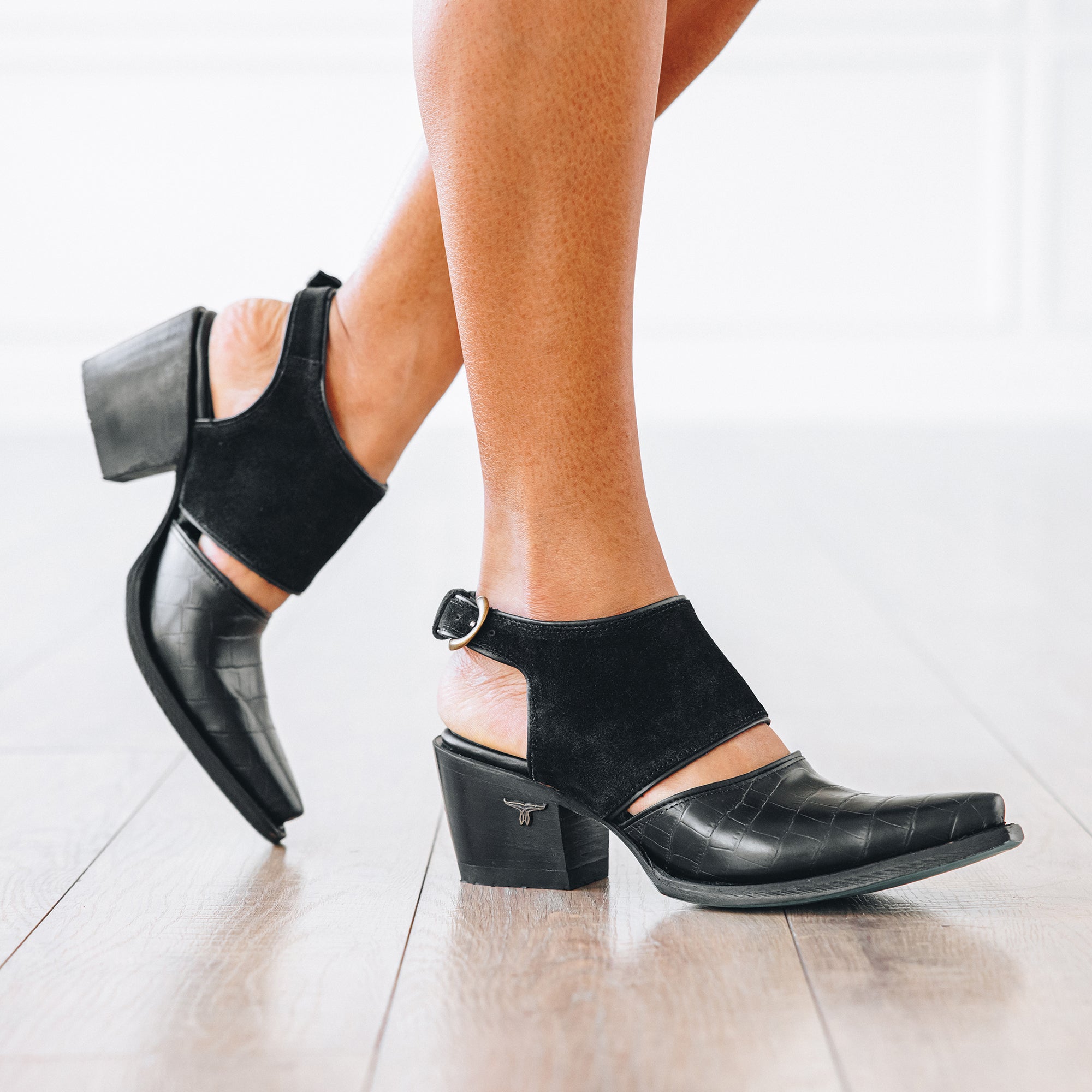 Lane Plain Jane Slingback Mule - Soft Black Suede