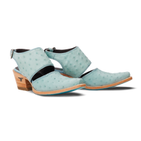 Lane Plain Jane Slingback Mule - Powder Blue Ostrich