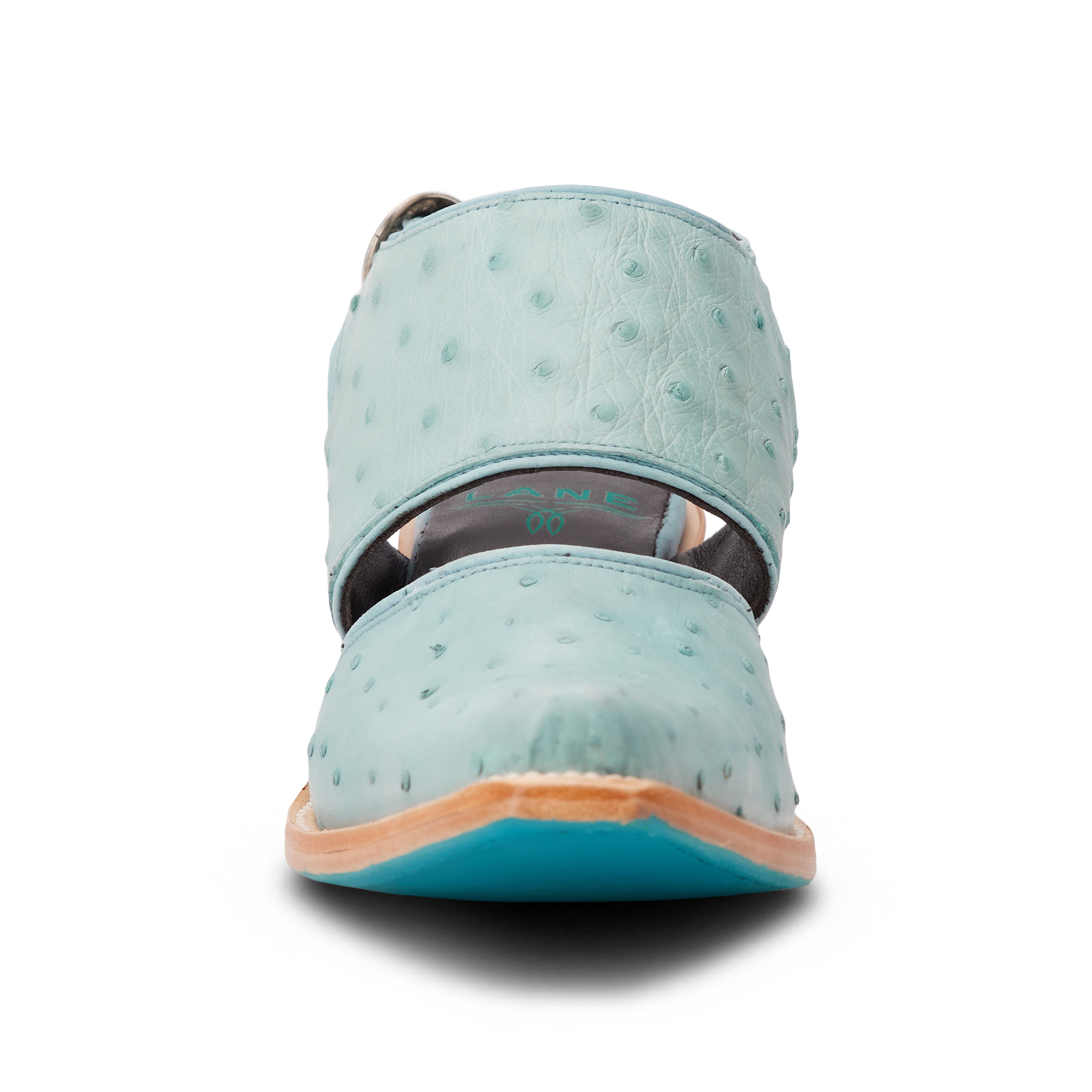 Lane Plain Jane Slingback Mule - Powder Blue Ostrich